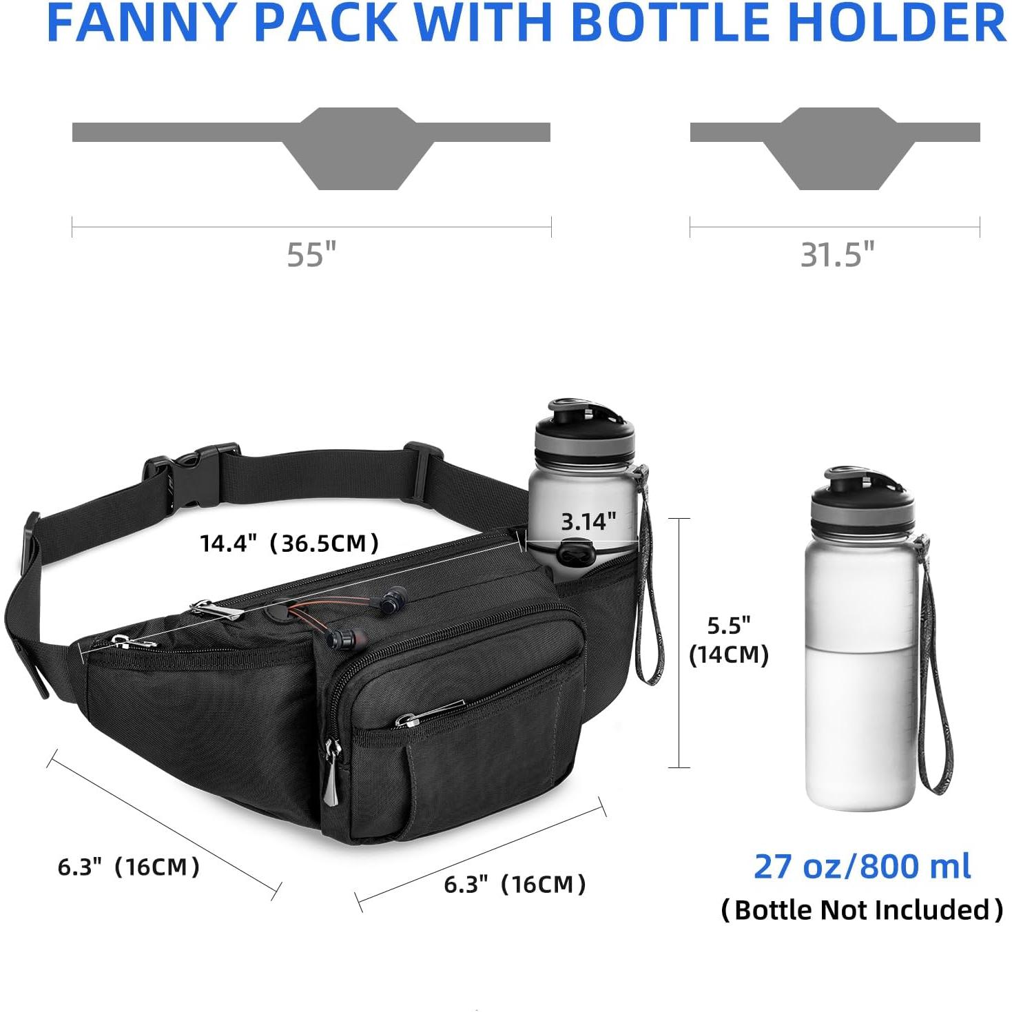 Bolsa de Cintura NOOLA para Senderismo y Ciclismo - Negro