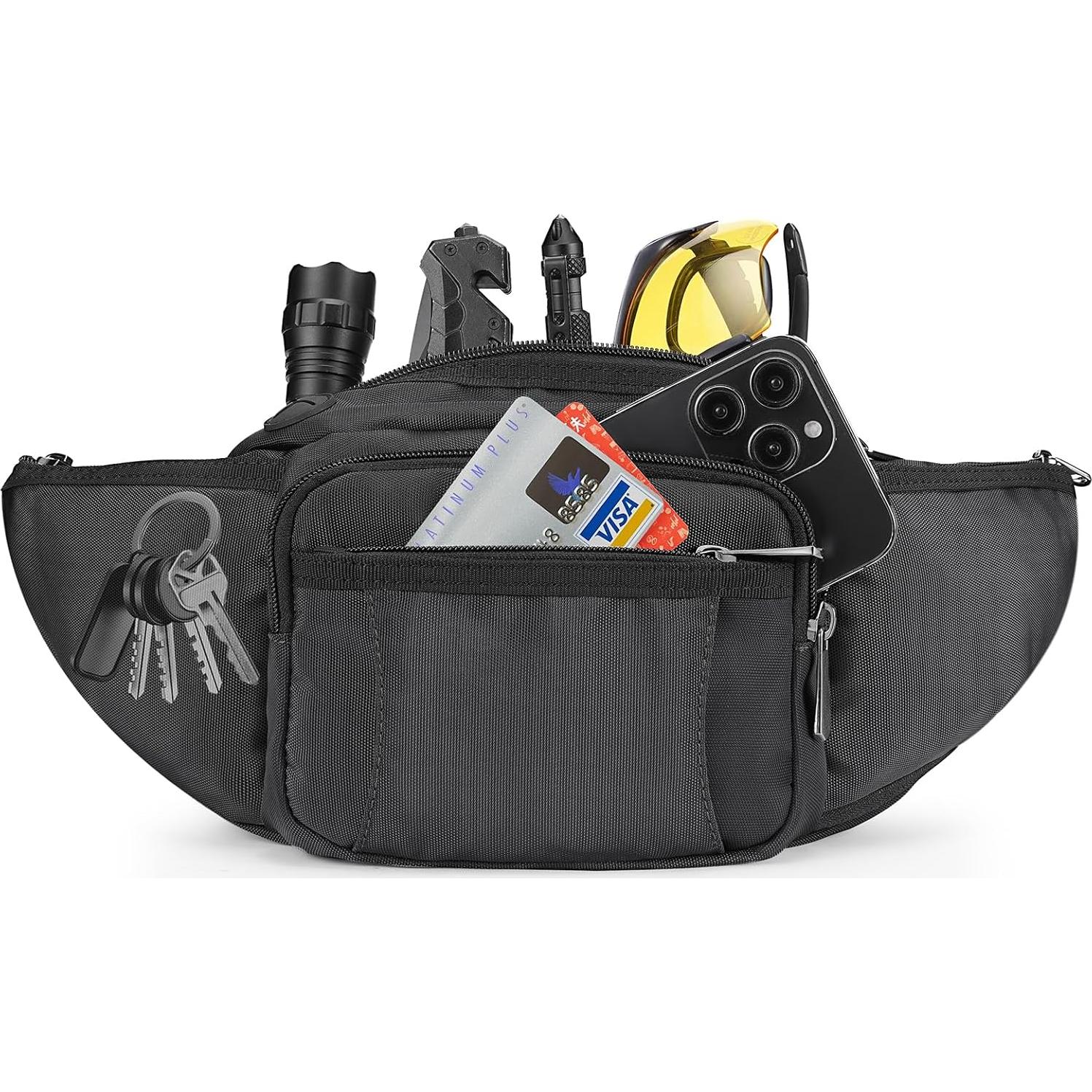 Bolsa de Cintura NOOLA para Senderismo y Ciclismo - Negro