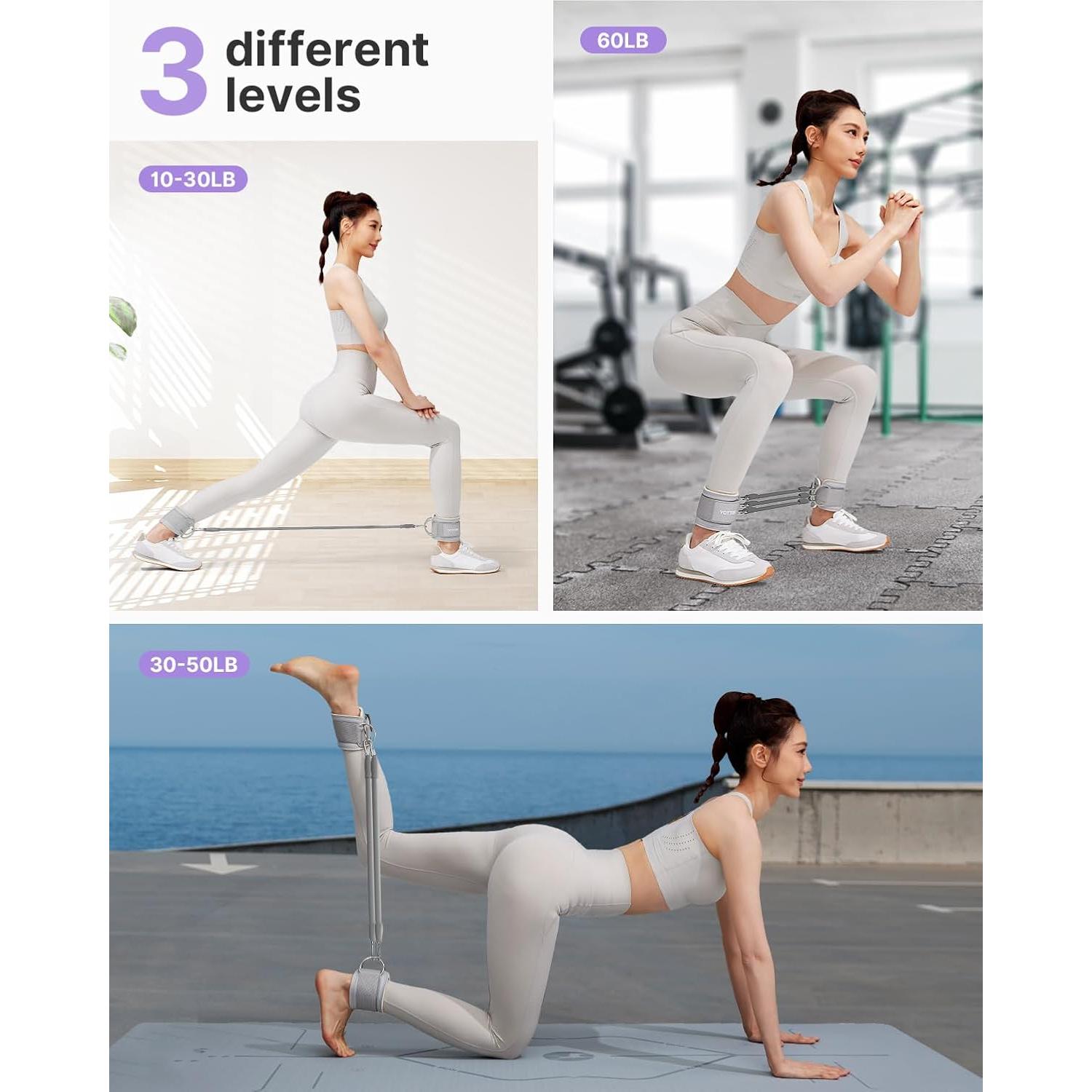 Bandas de Resistencia para Tobillo YOTTOY - 3 Niveles Ajustables