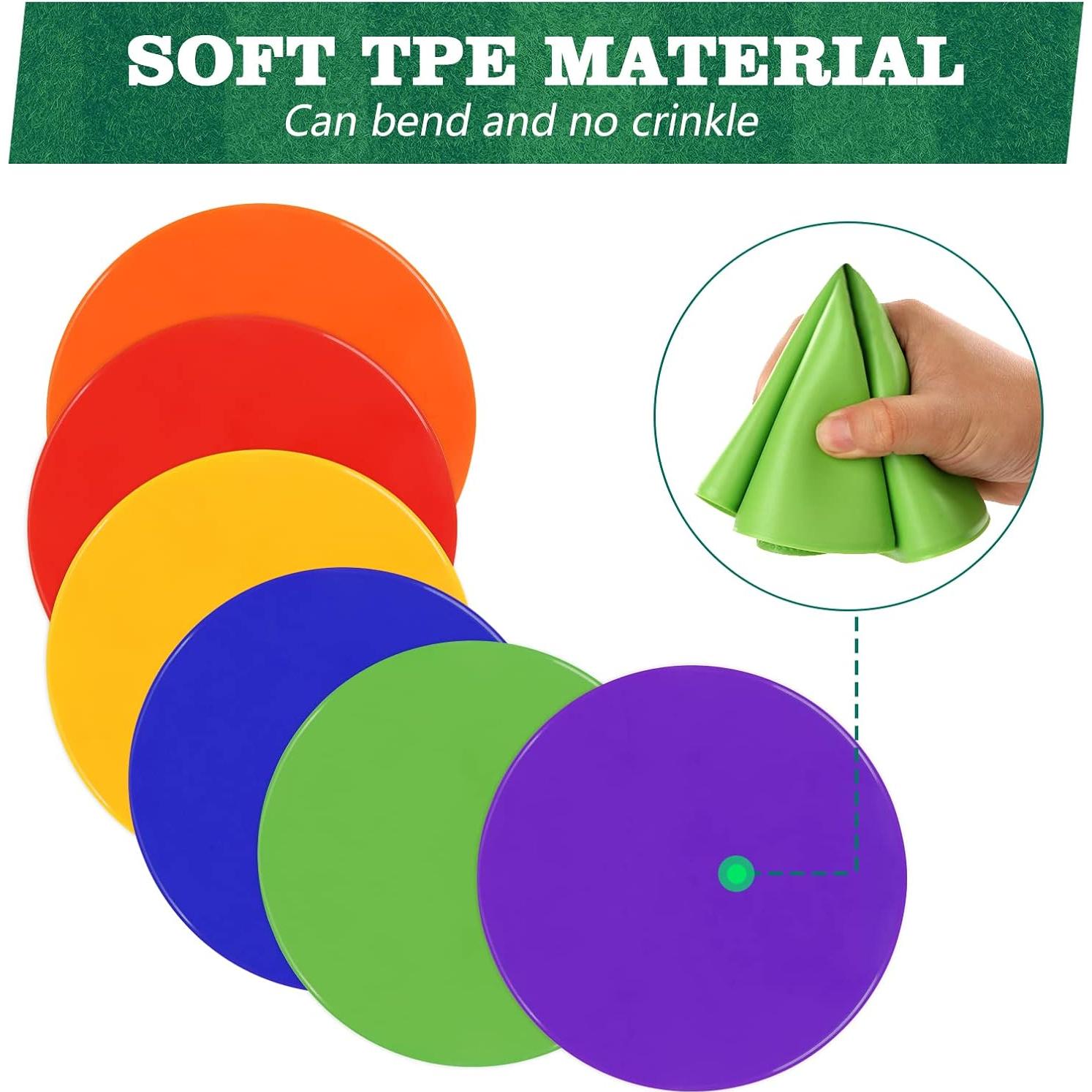 Marcadores de Puntos ZIECE 12 Pcs 9" Goma Antideslizante para Deportes