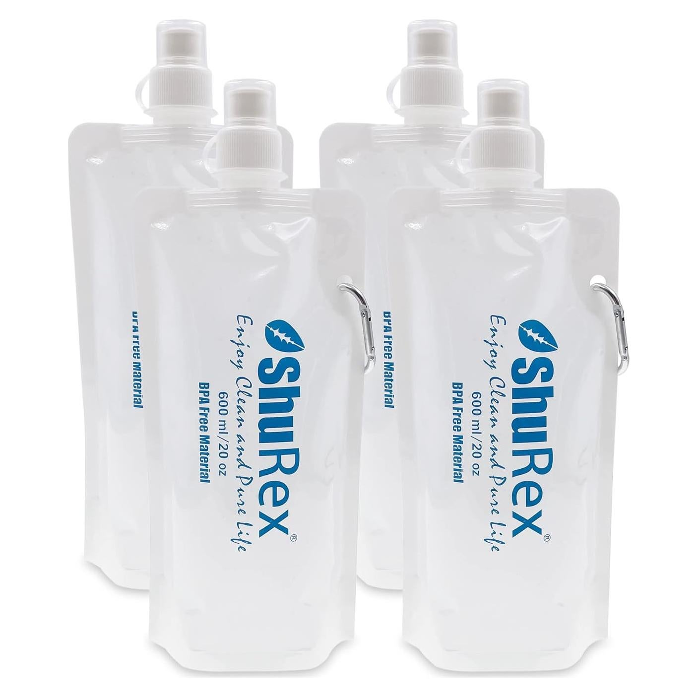 Paquete de 4 bolsas de agua colapsables 600ml ShuRex