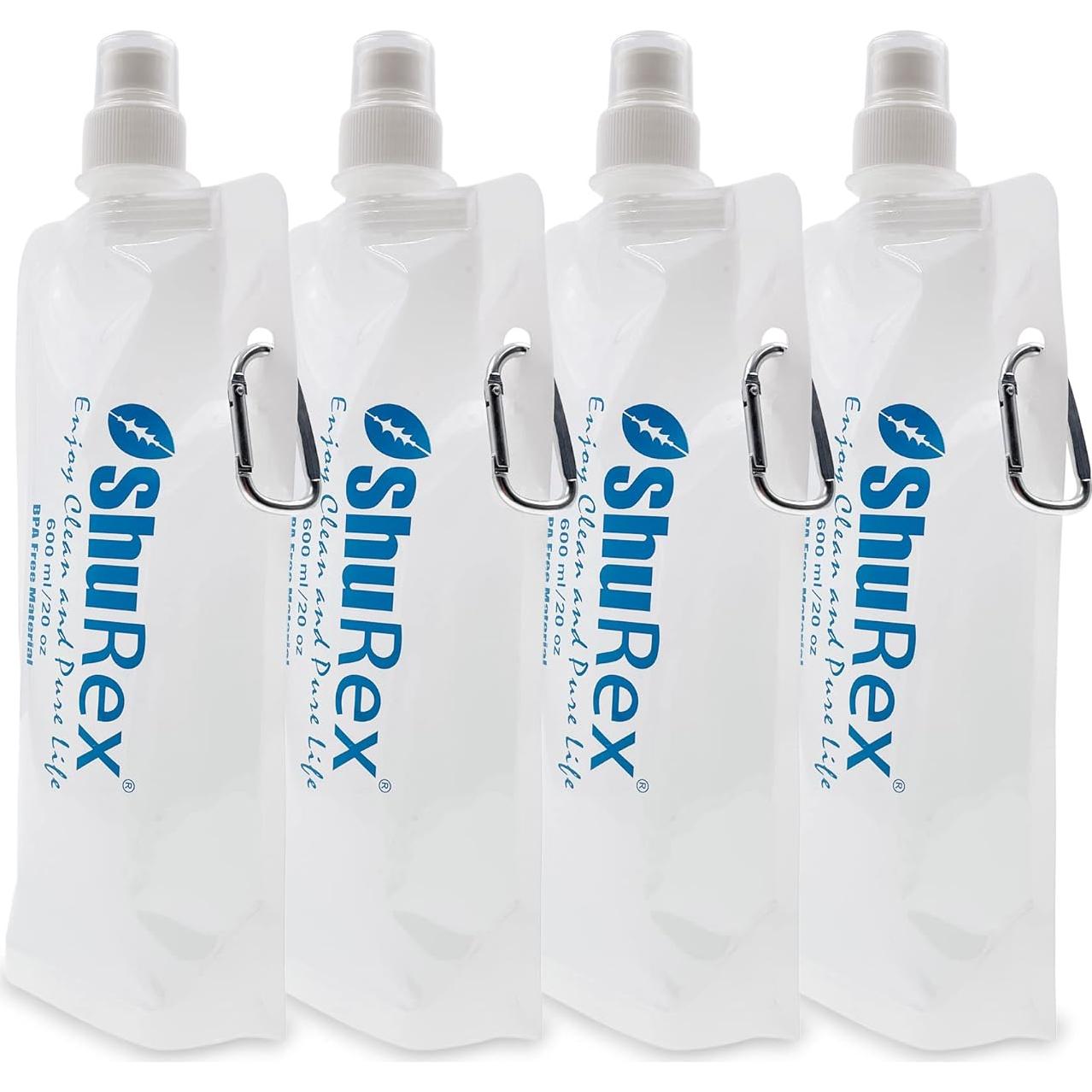 Paquete de 4 bolsas de agua colapsables 600ml ShuRex