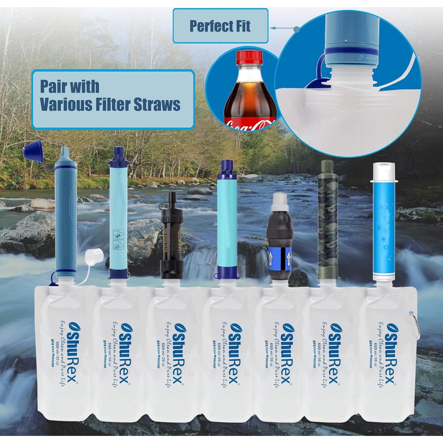 Paquete de 4 bolsas de agua colapsables 600ml ShuRex