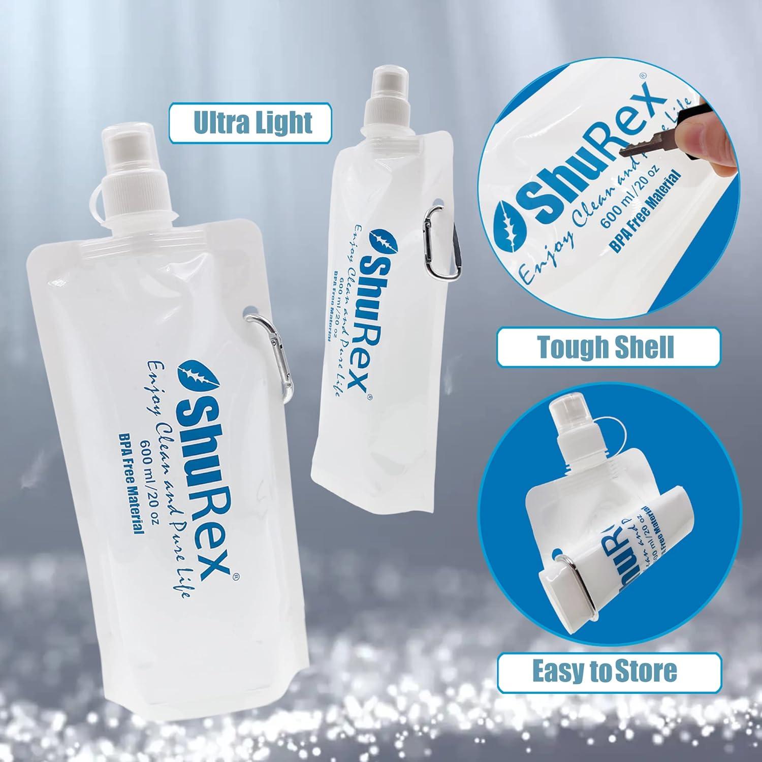 Paquete de 4 bolsas de agua colapsables 600ml ShuRex