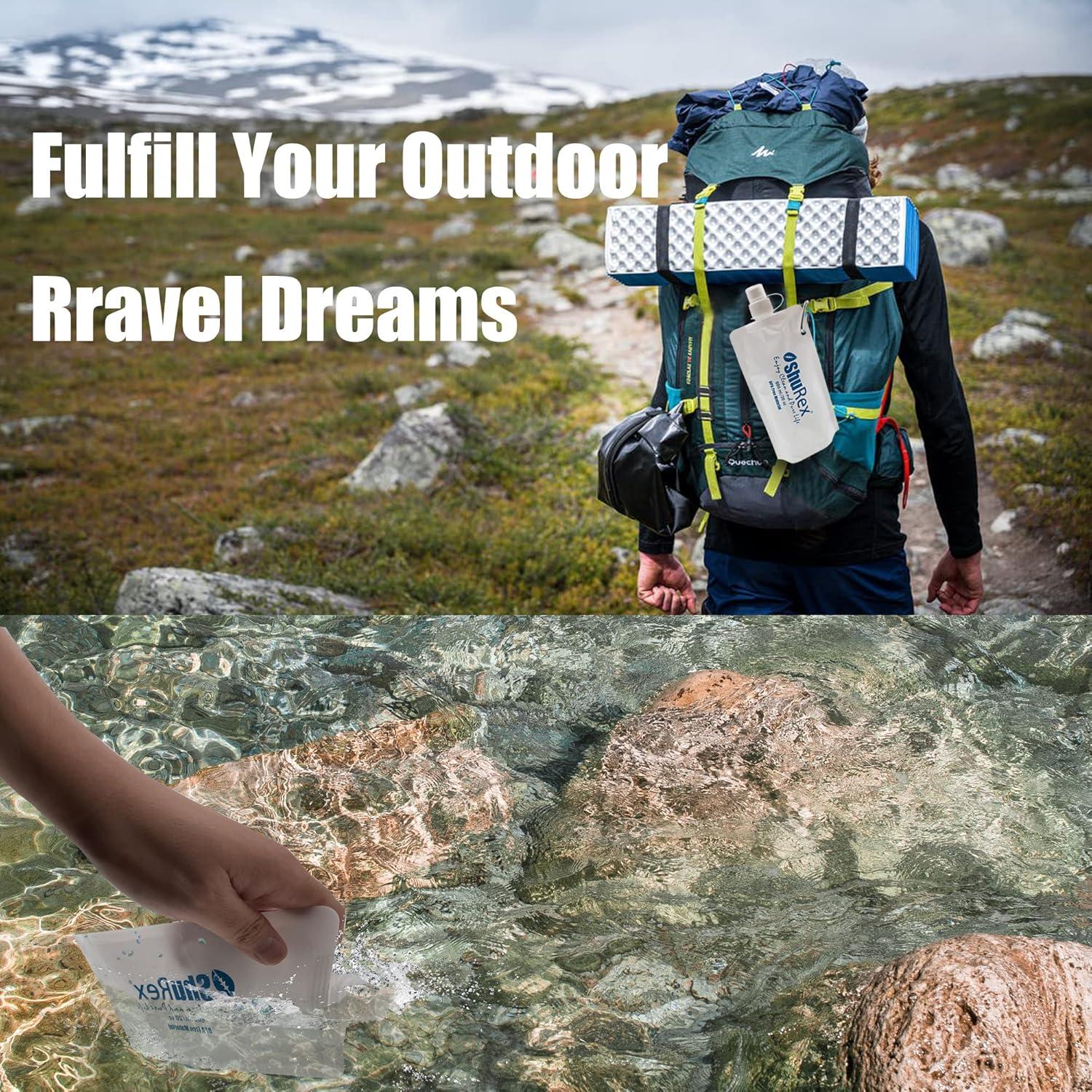 Paquete de 4 bolsas de agua colapsables 600ml ShuRex