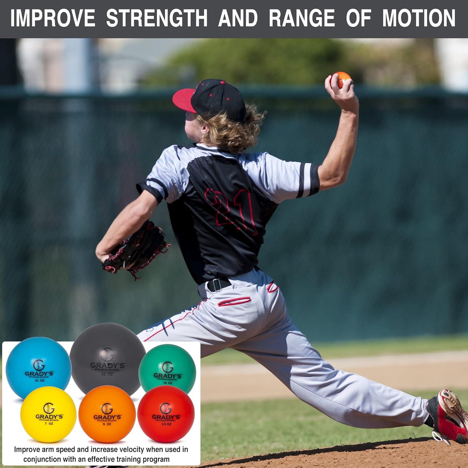 Conjunto de Pelotas de Entrenamiento de Béisbol Grady - 6 Pelotas con Peso