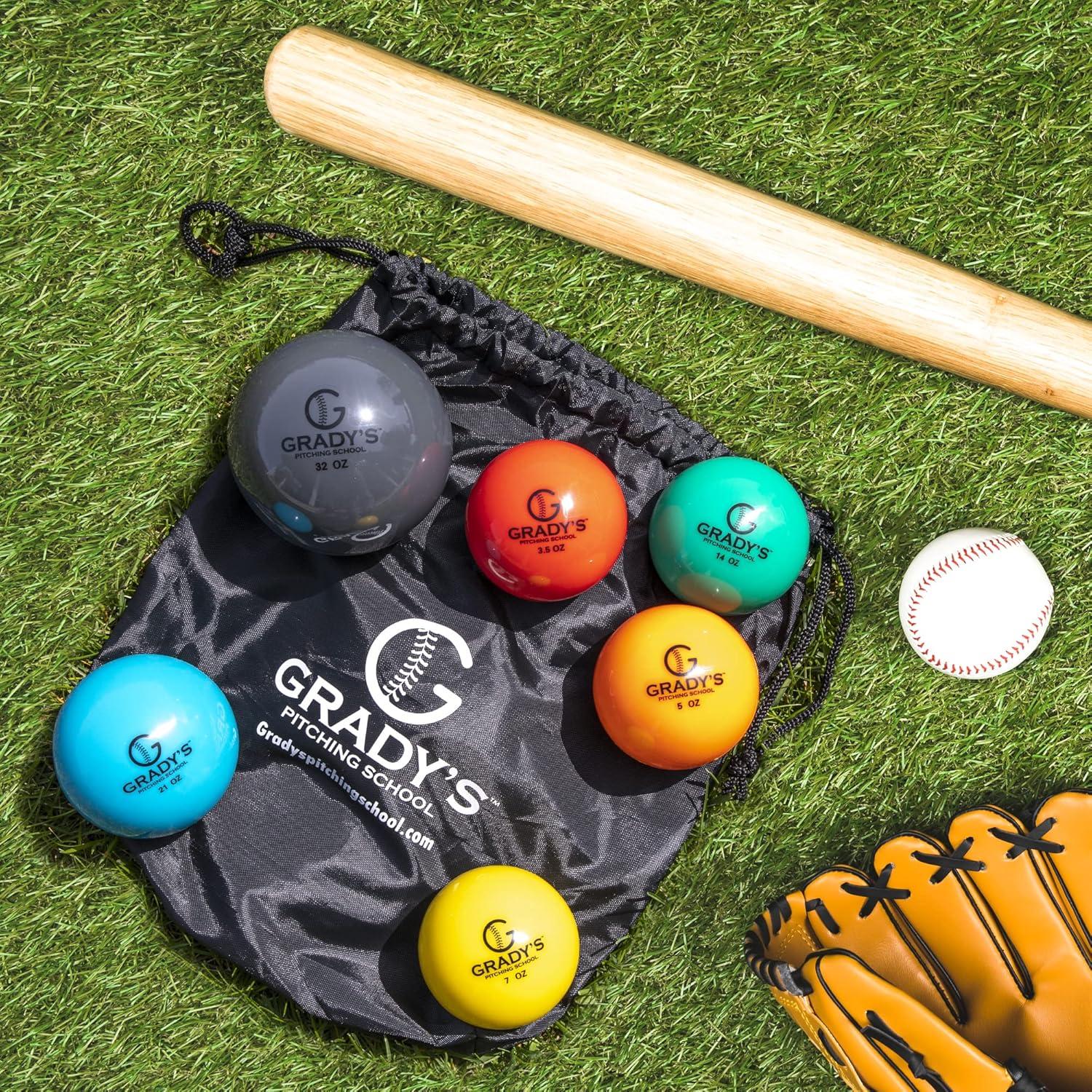 Conjunto de Pelotas de Entrenamiento de Béisbol Grady - 6 Pelotas con Peso