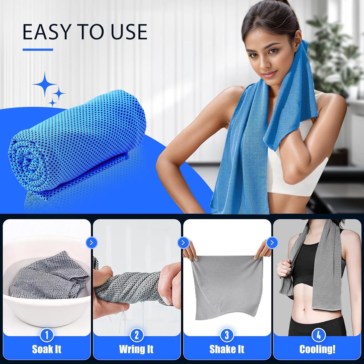 Paquete de 4 Toallas de Enfriamiento Aenfaiy 89x30cm Secado Rápido