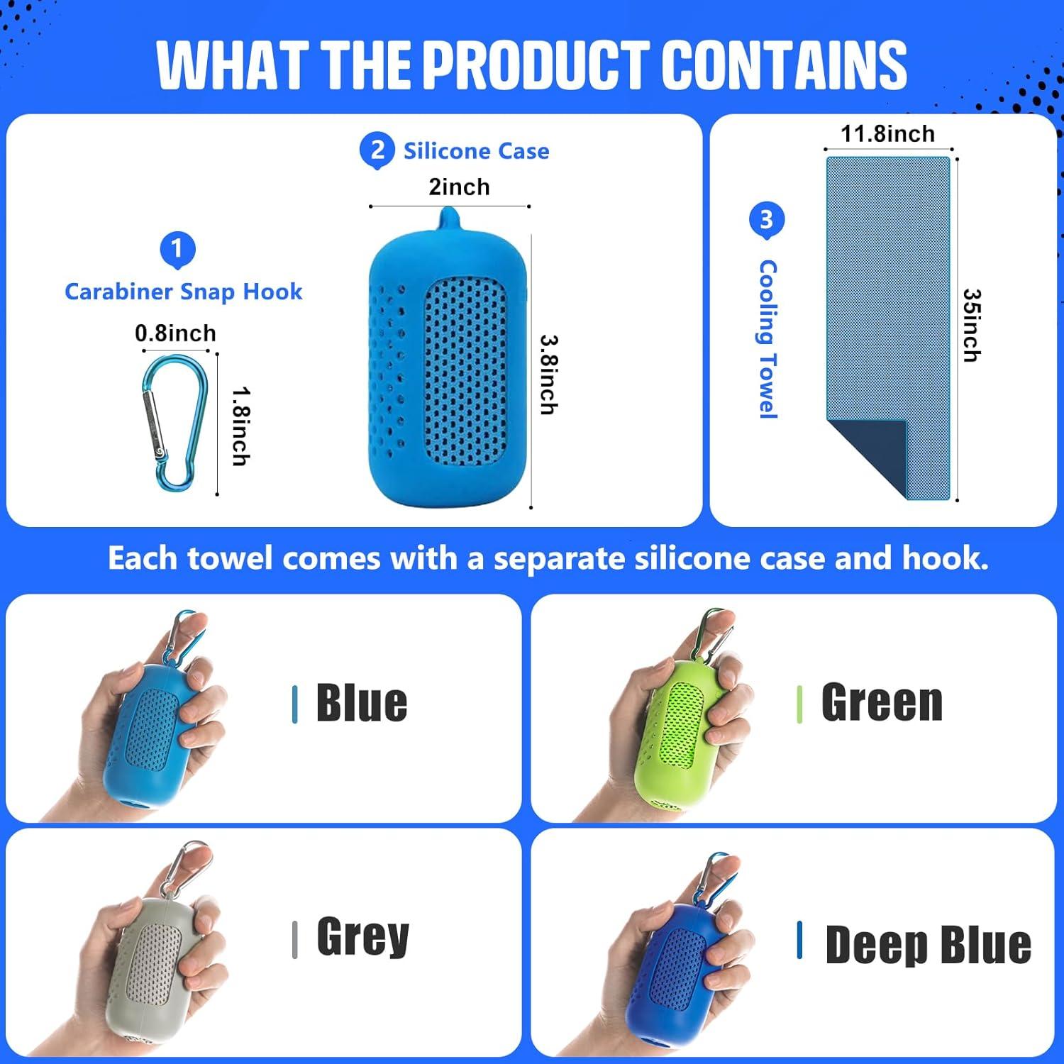 Paquete de 4 Toallas de Enfriamiento Aenfaiy 89x30cm Secado Rápido