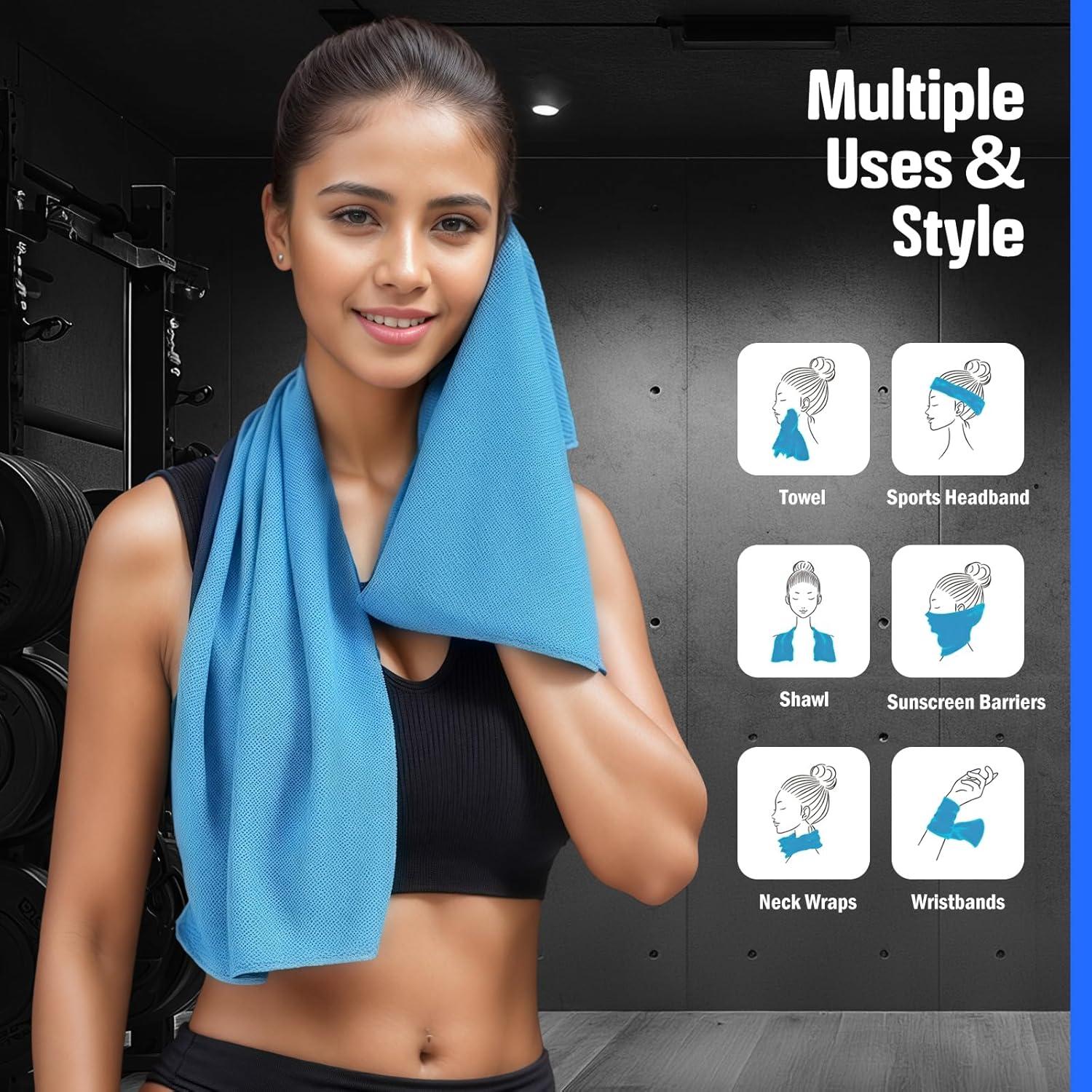 Paquete de 4 Toallas de Enfriamiento Aenfaiy 89x30cm Secado Rápido