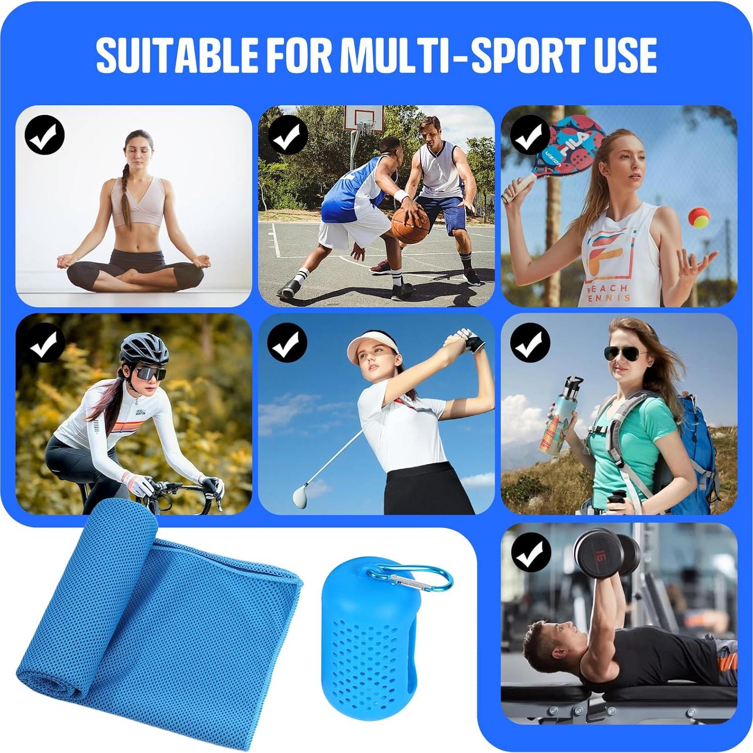 Paquete de 4 Toallas de Enfriamiento Aenfaiy 89x30cm Secado Rápido