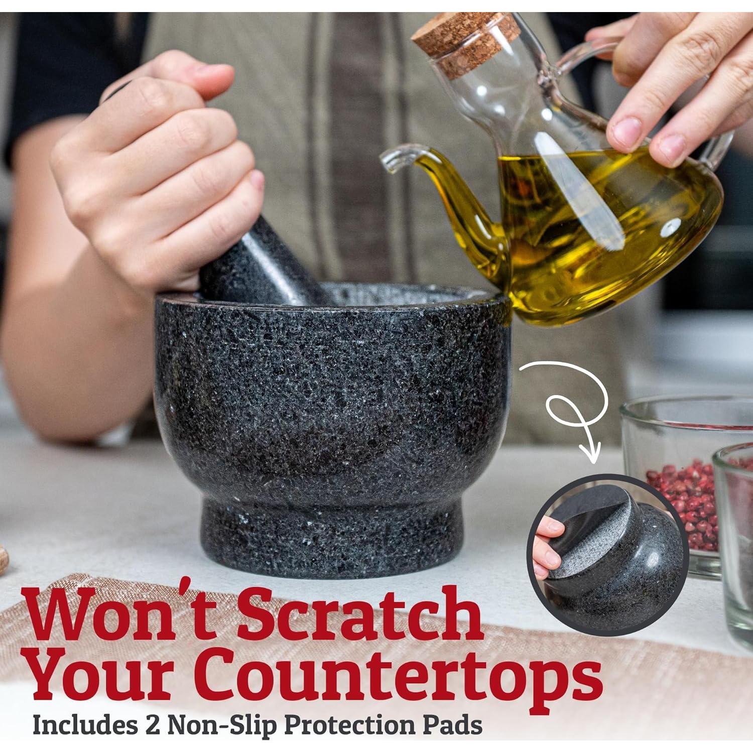 Conjunto de Mortero y Mano de Mortero PriorityChef 1.5 Tazas Granito