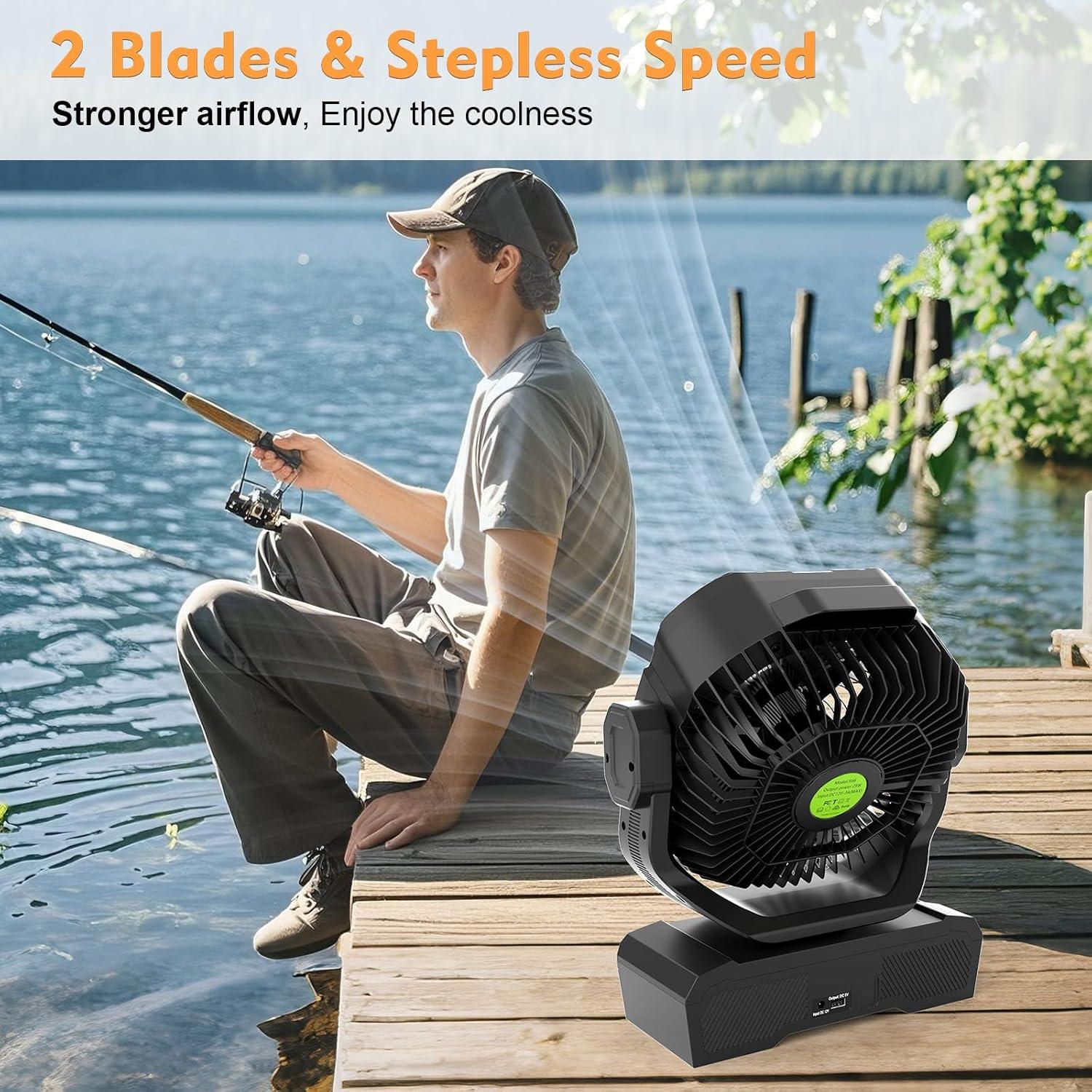 Ventilador Portátil RUNTOP 45000mAh Oscilante con Control Remoto