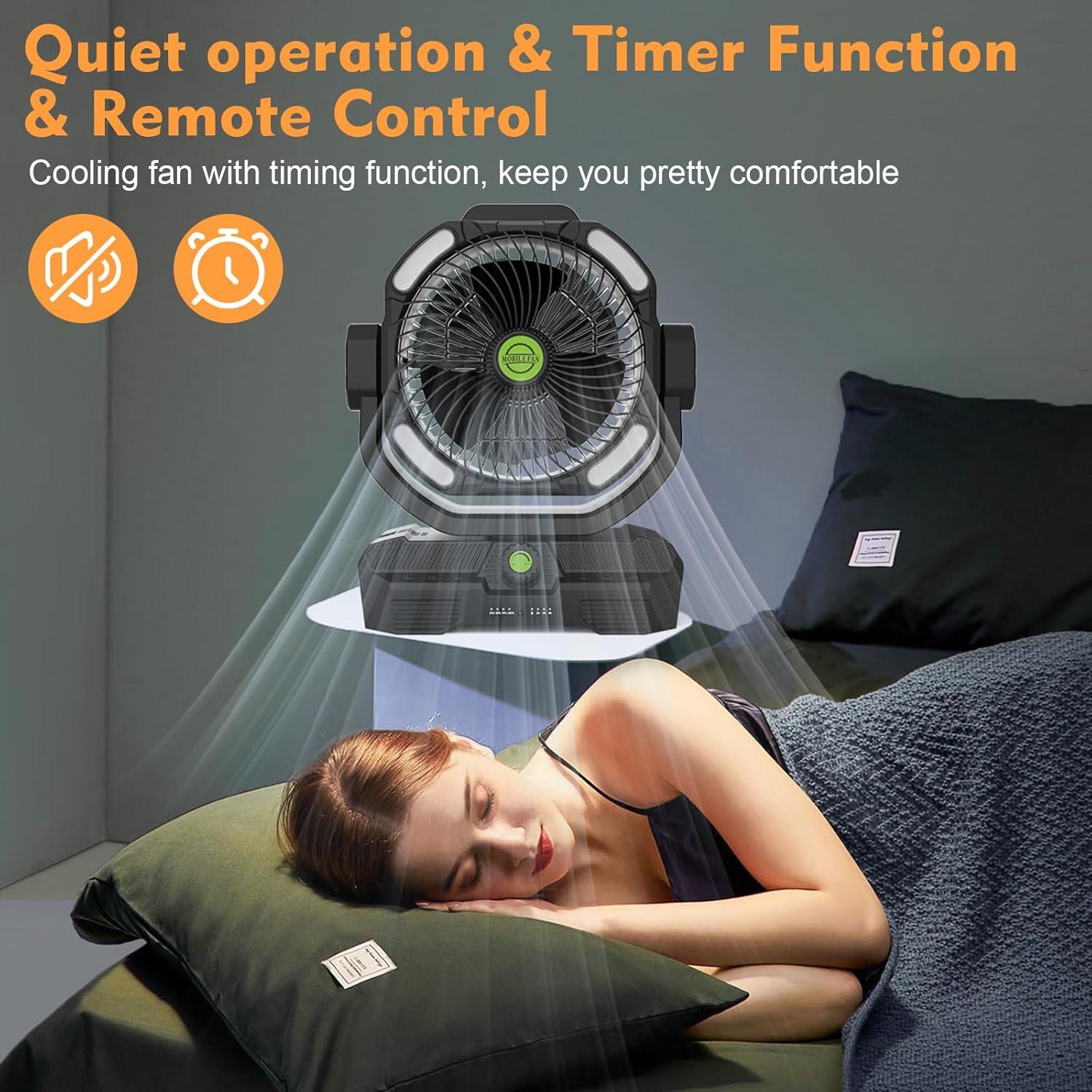 Ventilador Portátil RUNTOP 45000mAh Oscilante con Control Remoto