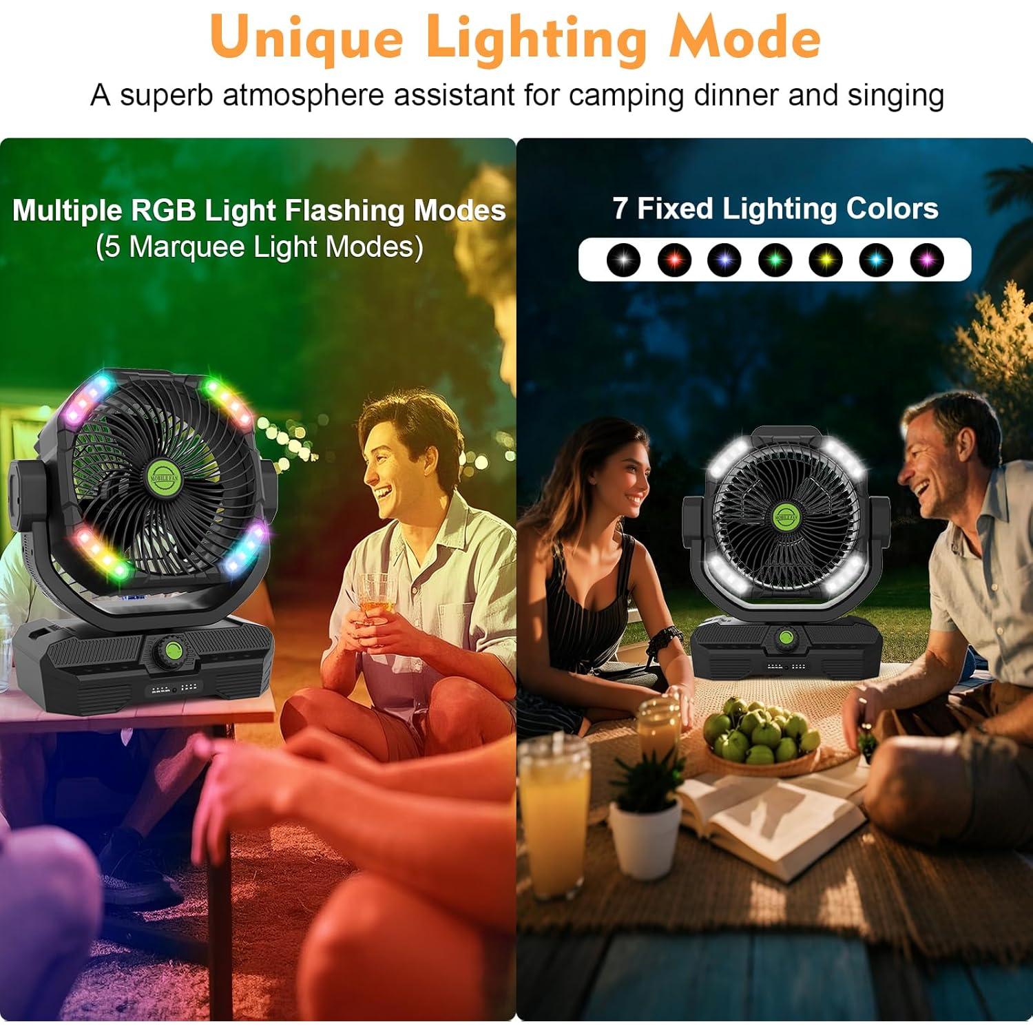 Ventilador Portátil RUNTOP 45000mAh Oscilante con Control Remoto