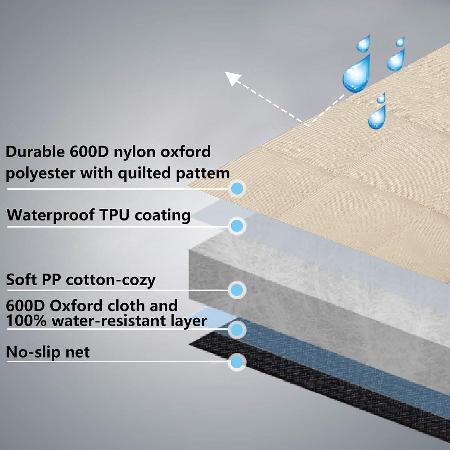 Funda de Asiento para Perros Bark Lover Impermeable Beige 142x124cm