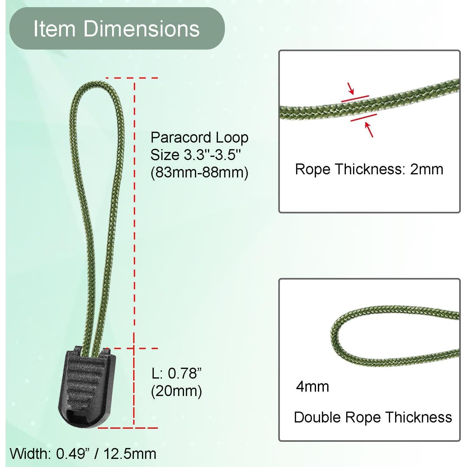 Paquete de 10 Tiradores de Cremaillera CooBigo Verde Ejército