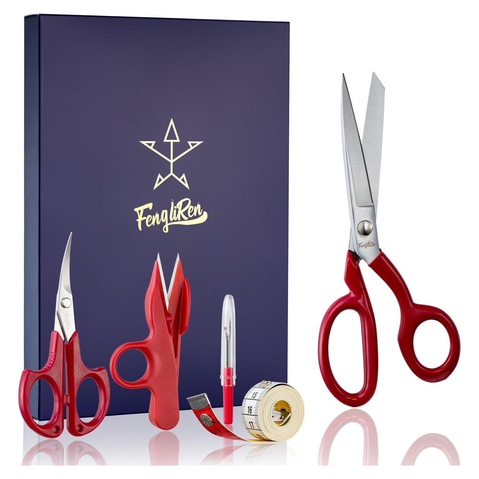 Tijeras de Coser Fengliren 20 cm Acero de Manganeso Rojo