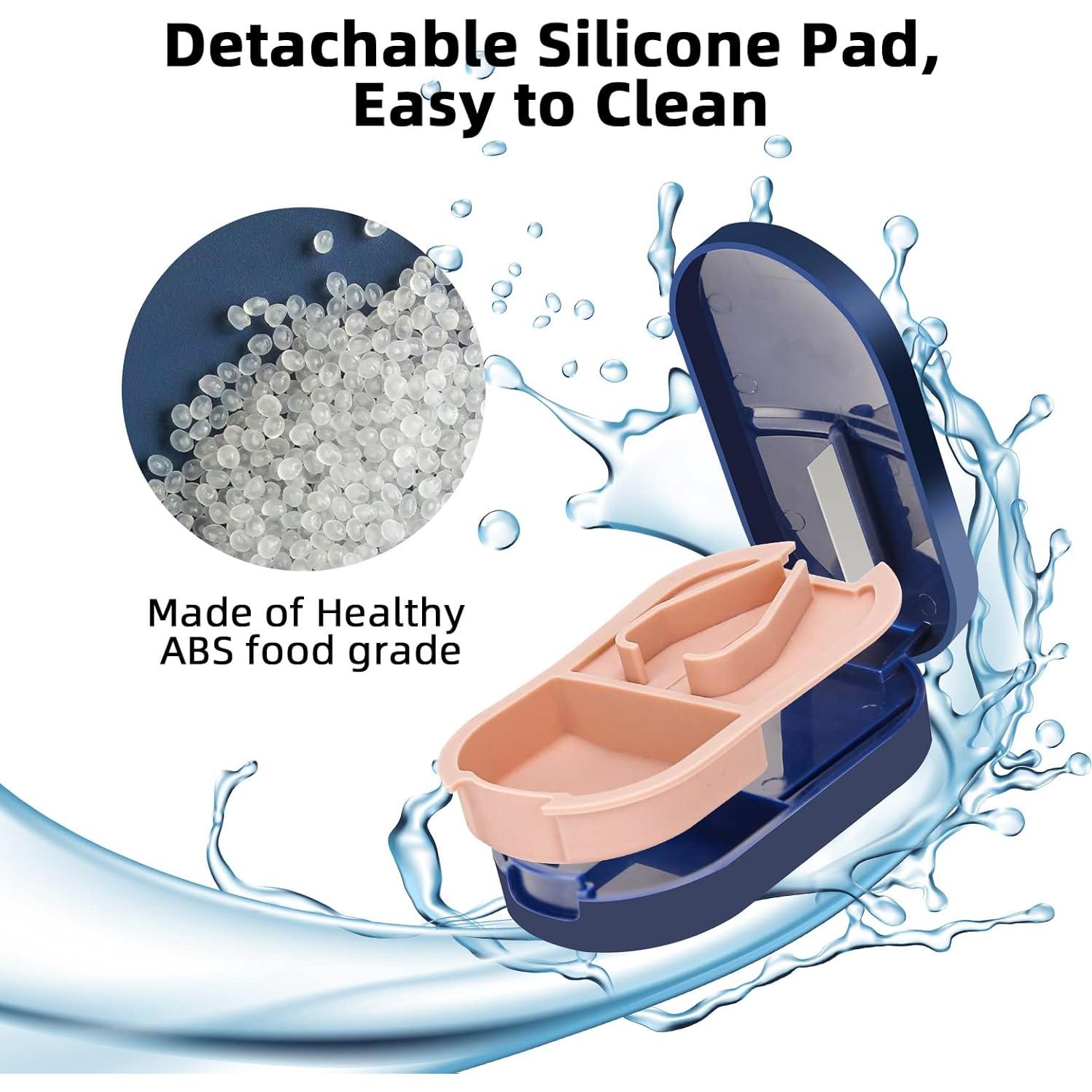 Cortador de Pastillas LEAFTOL 2-en-1 con Estuche Azul