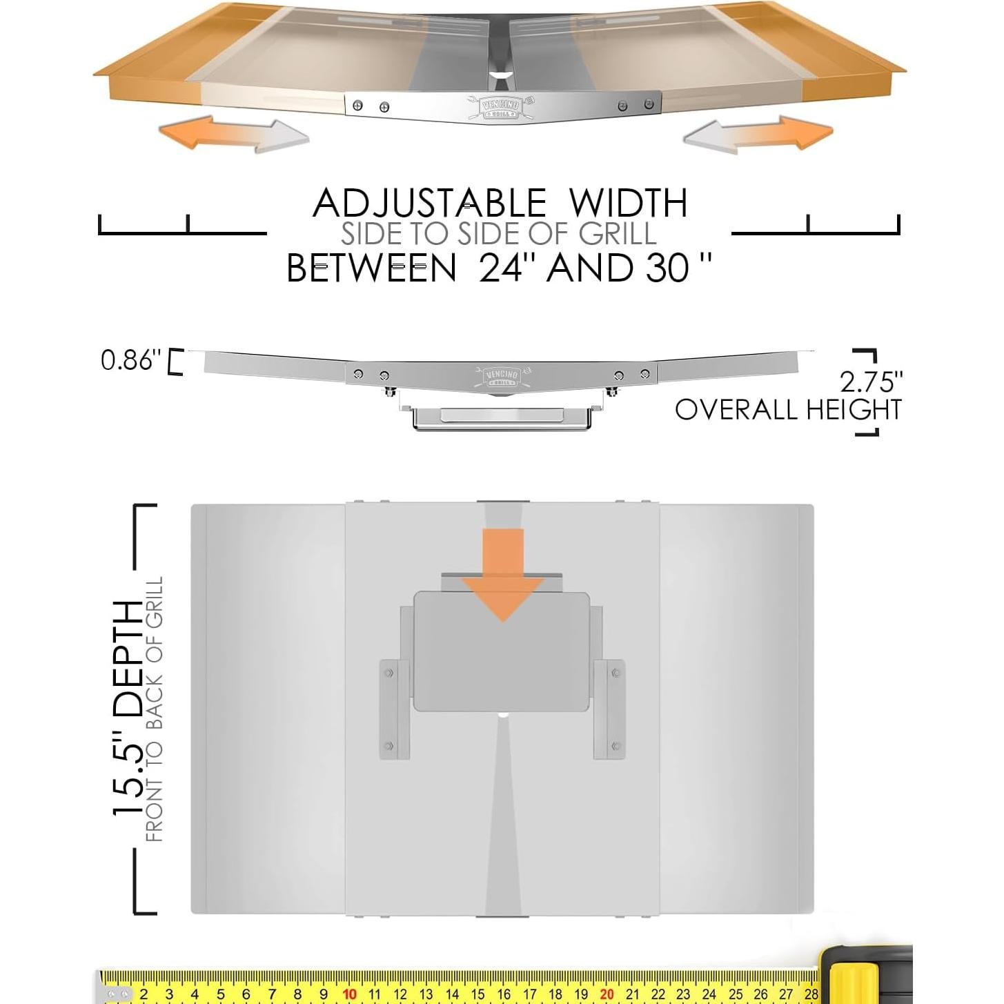 Bandeja de Goteo Ajustable Dyna Glo para Parrilla de Gas 61-76cm