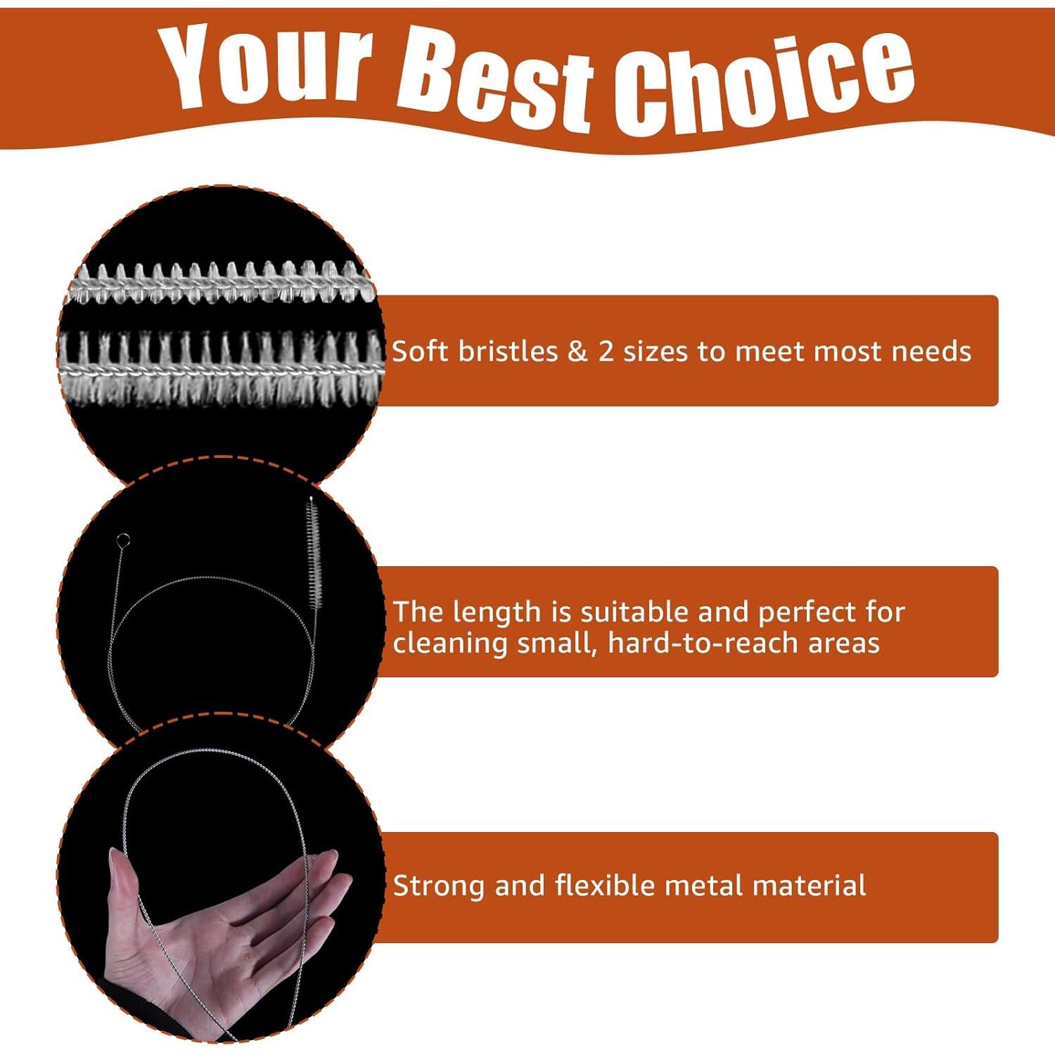 Cepillo Limpiador de Tubos 2PCS Imaictuu 99 cm Nylon Acero Inoxidable