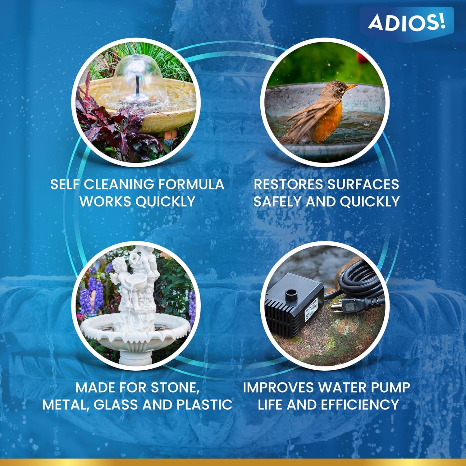 Removedor de Escala Adios! para Fuentes y Baños 226.8 g