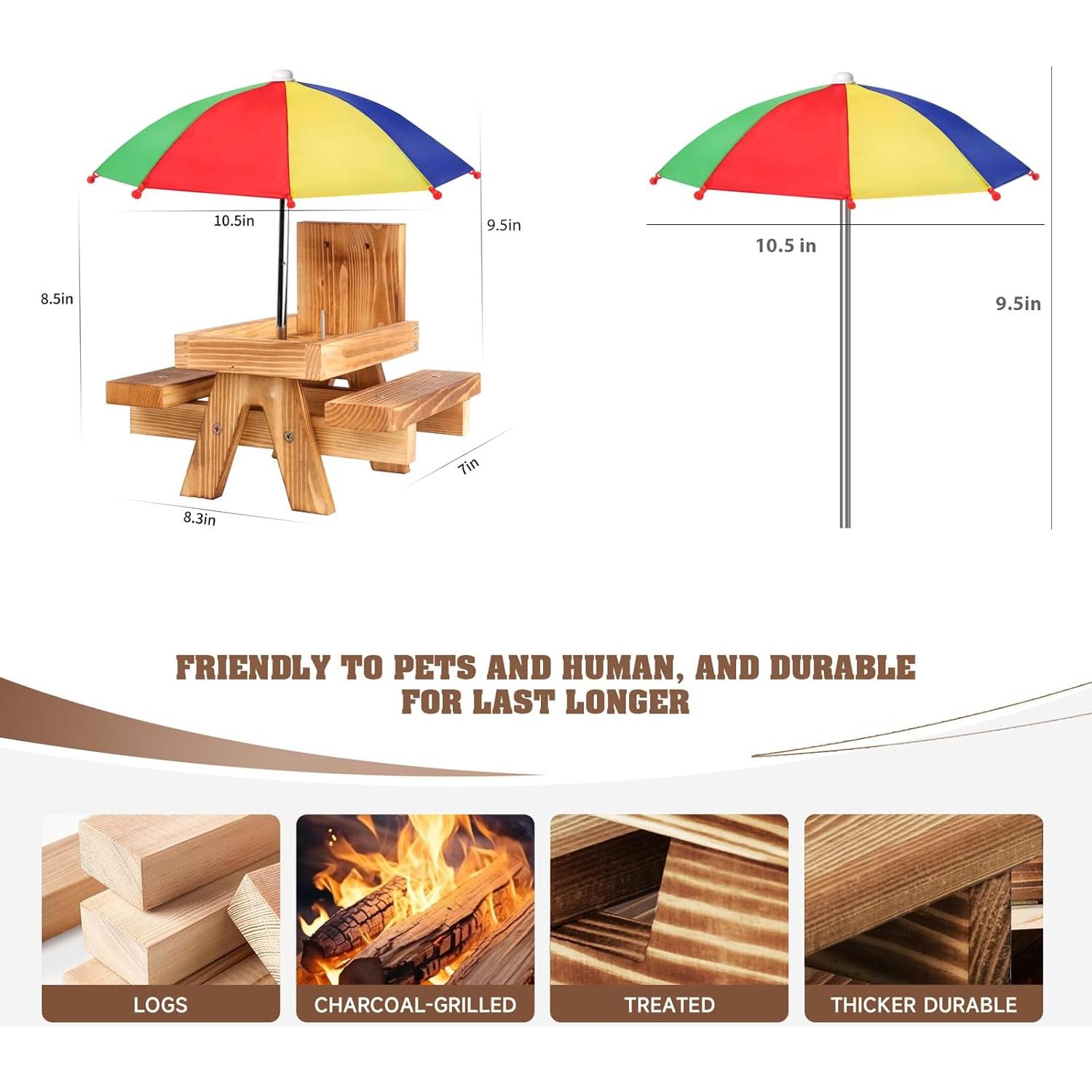 Comedero para Ardillas Gnodry con Paraguas Rojo - Exterior