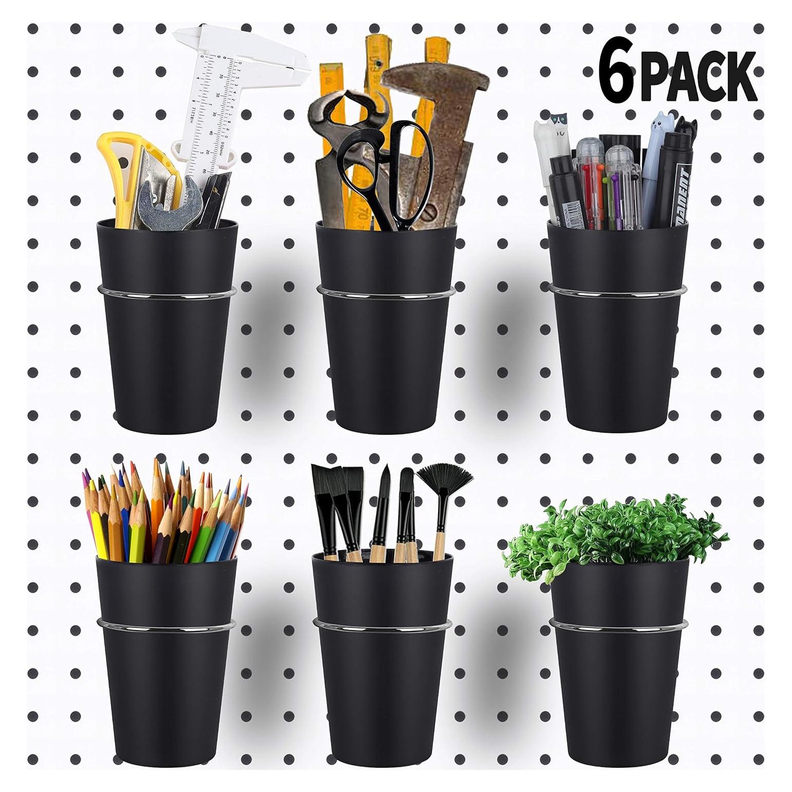 Set de 6 Ganchos Anillo Kuhome para Tablero Perforado Negro