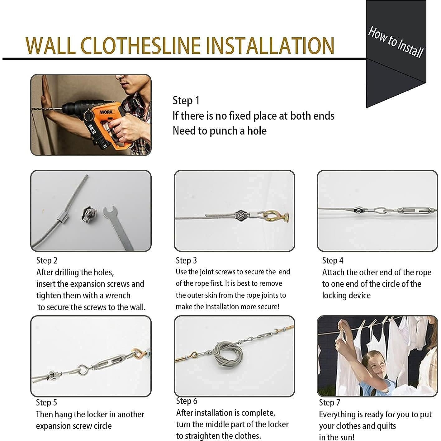 Cuerda de Ropa Pesada MHY 3 mm x 3 m Acero Inoxidable 304