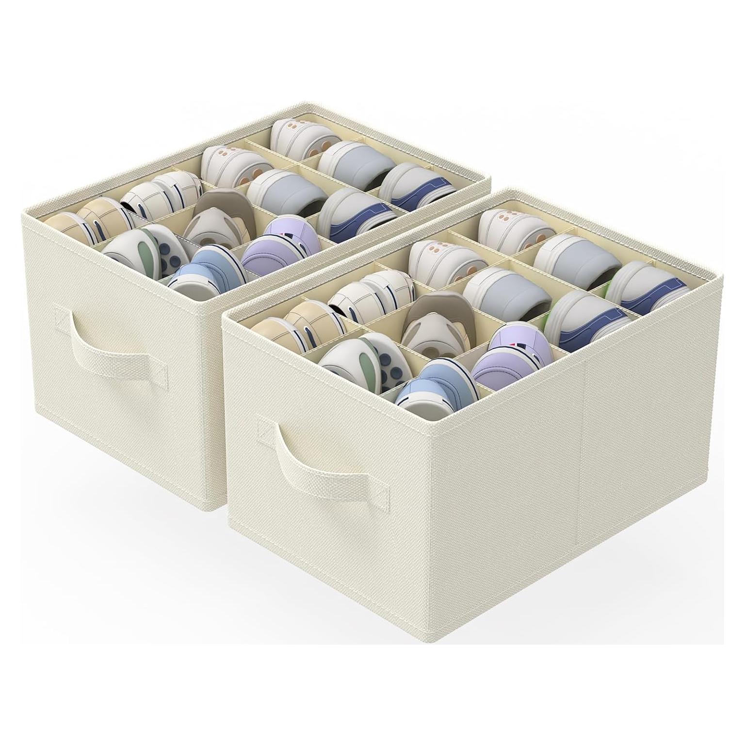 Organizador de Zapatos Plegable GUOHNHE Beige 2 Paquetes