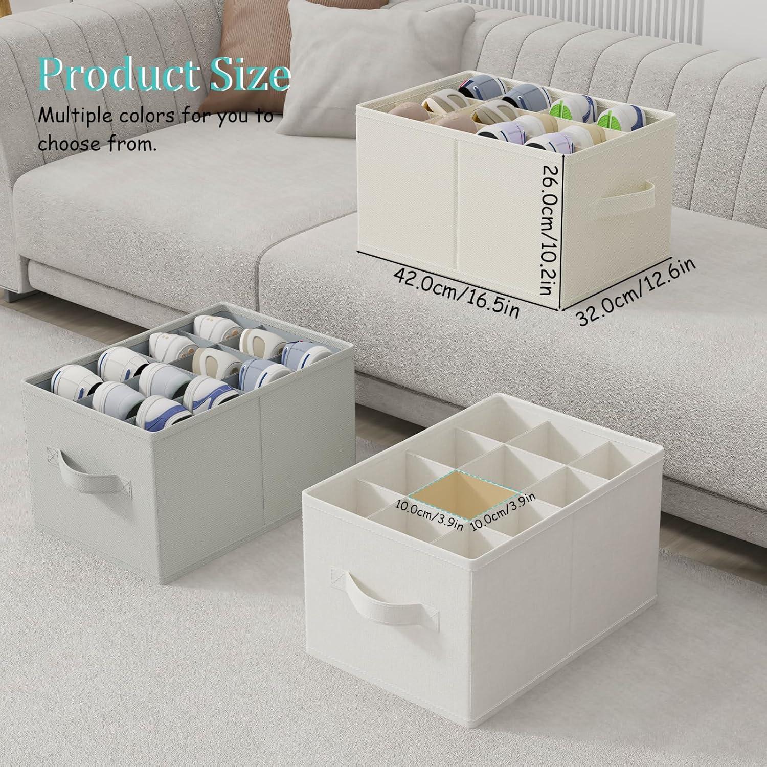 Organizador de Zapatos Plegable GUOHNHE Beige 2 Paquetes