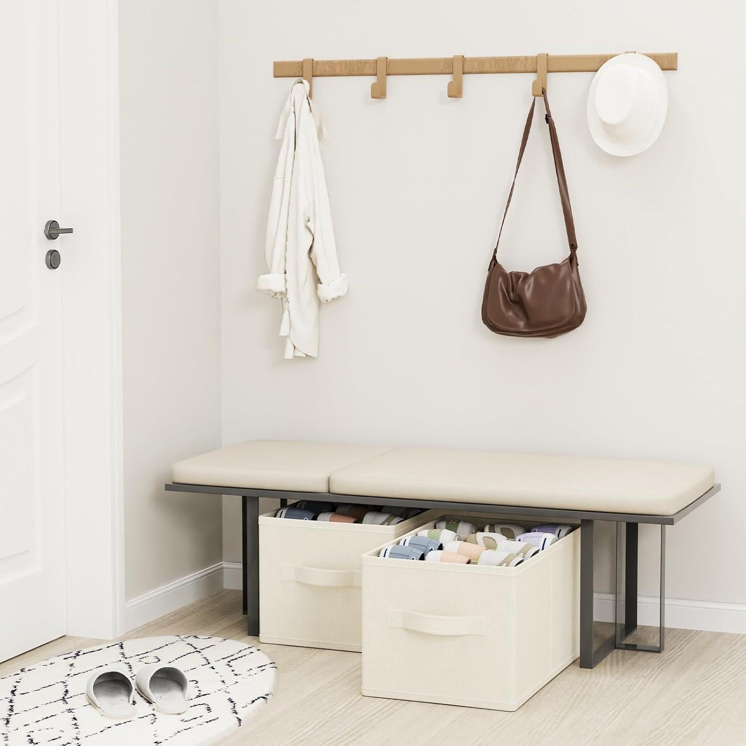Organizador de Zapatos Plegable GUOHNHE Beige 2 Paquetes