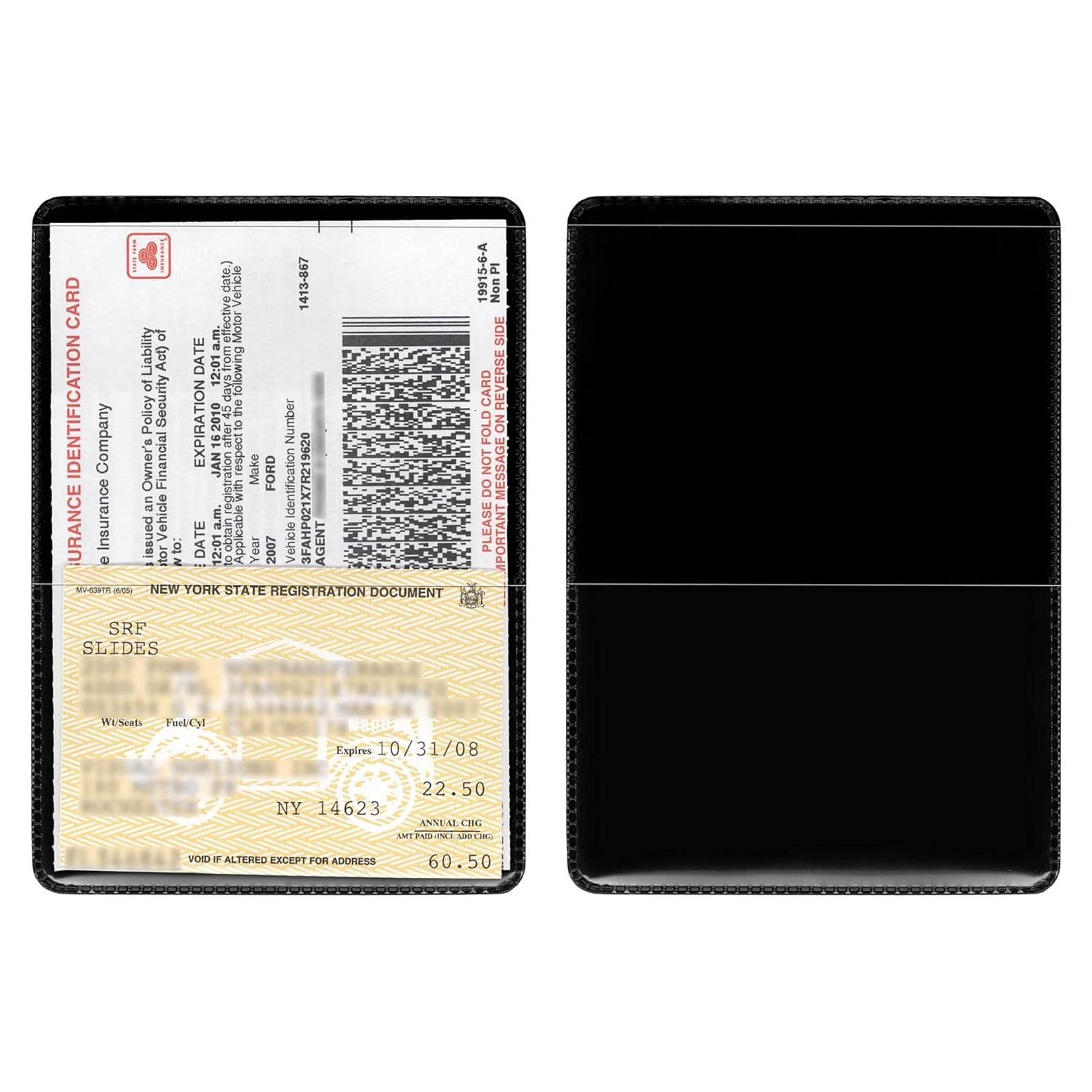 StoreSMART® - Black-Back Auto Insurance & ID Card Holders - 10 Pack - RFS20-BK10