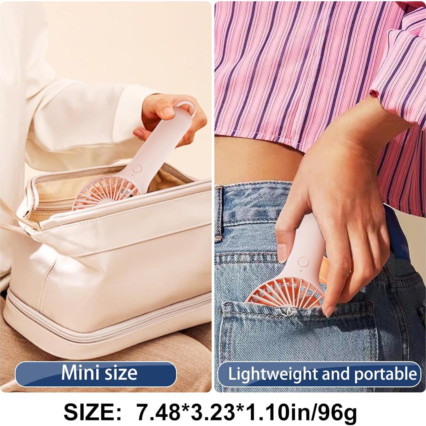 Ventilador de Mano QQT NF02 Portátil Recargable 4 Velocidades