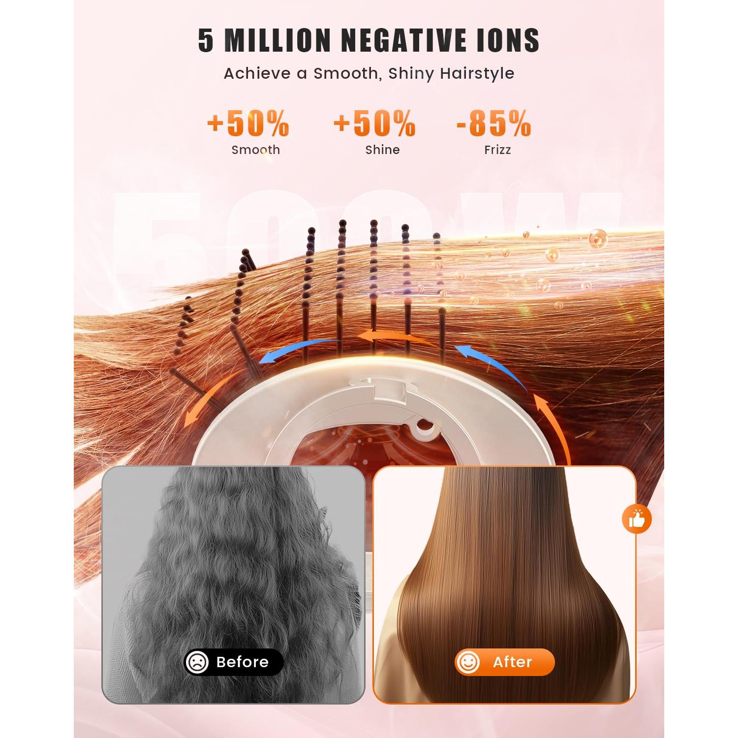 Estilizador de aire caliente Tqcir 8 en 1 con rizadores automáticos