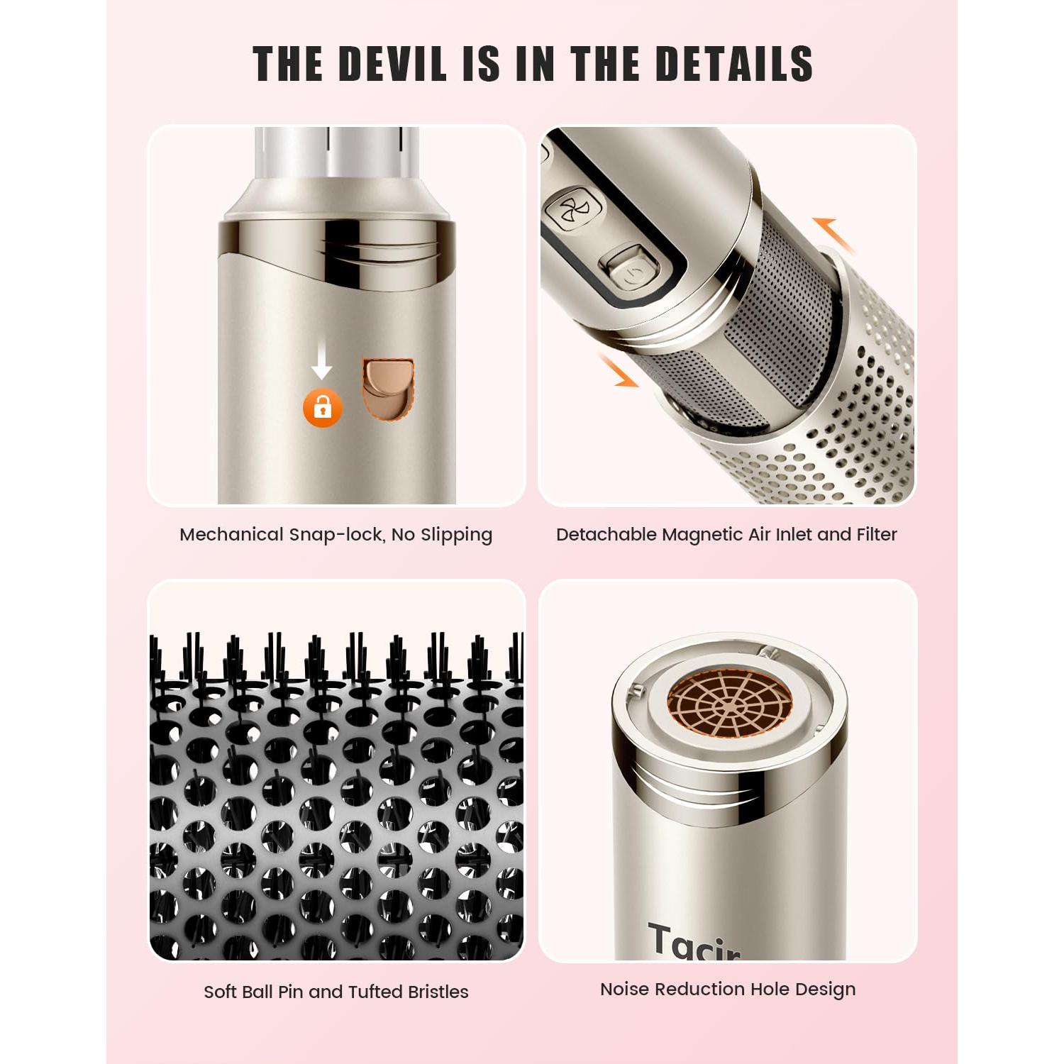 Estilizador de aire caliente Tqcir 8 en 1 con rizadores automáticos