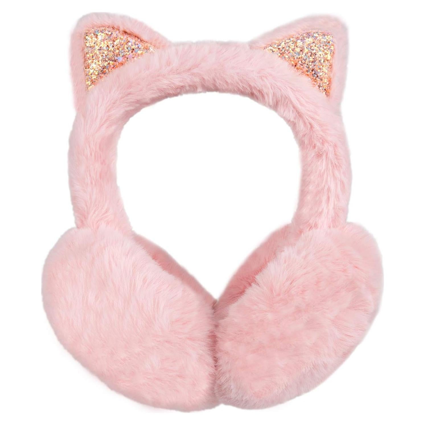 Auriculares de Invierno Surblue para Niños - Diadema de Felpa Gatito