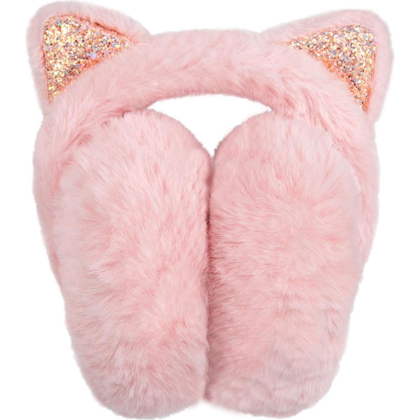 Auriculares de Invierno Surblue para Niños - Diadema de Felpa Gatito