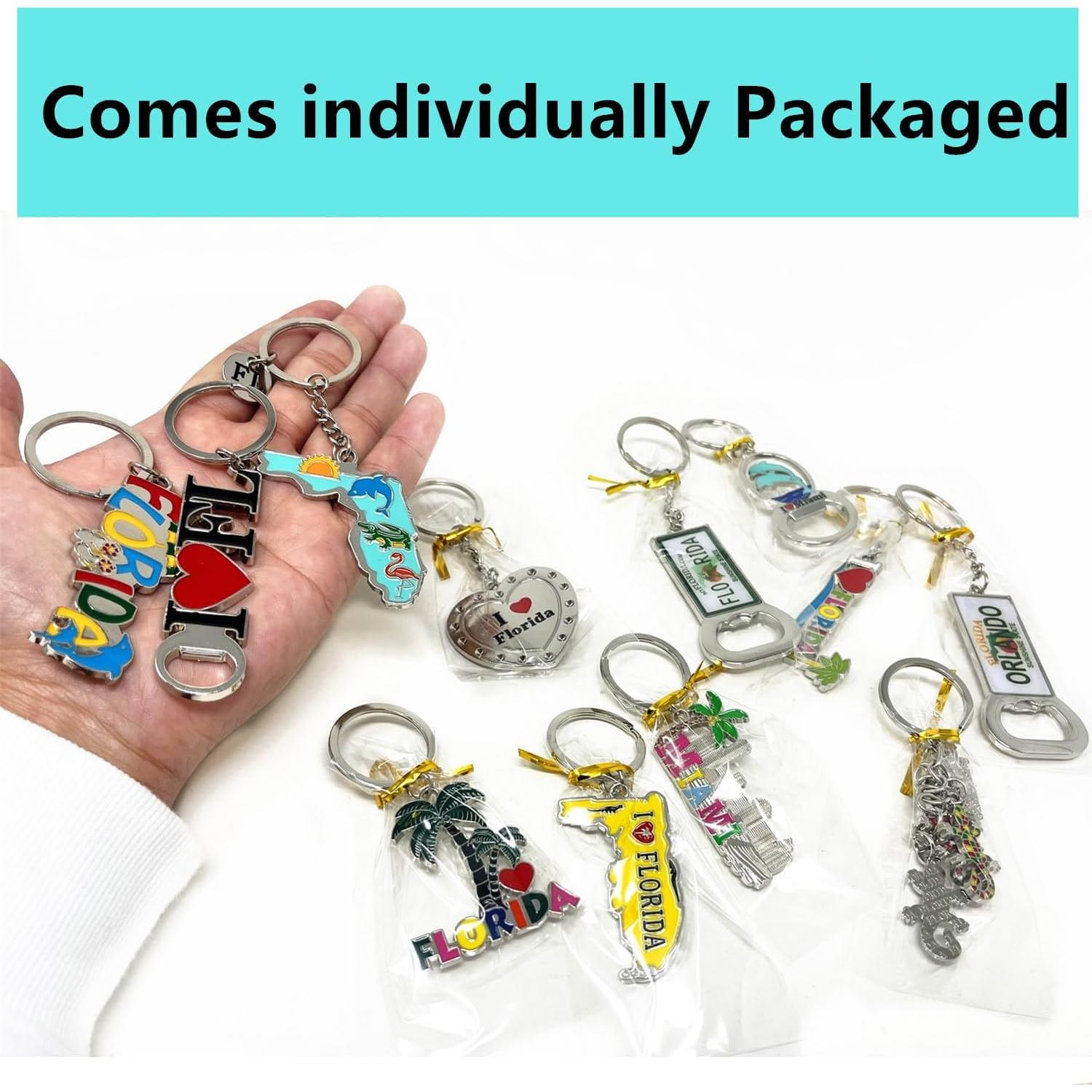 TSY TOOL Paquete 12 llaveros Florida con abridores de botellas