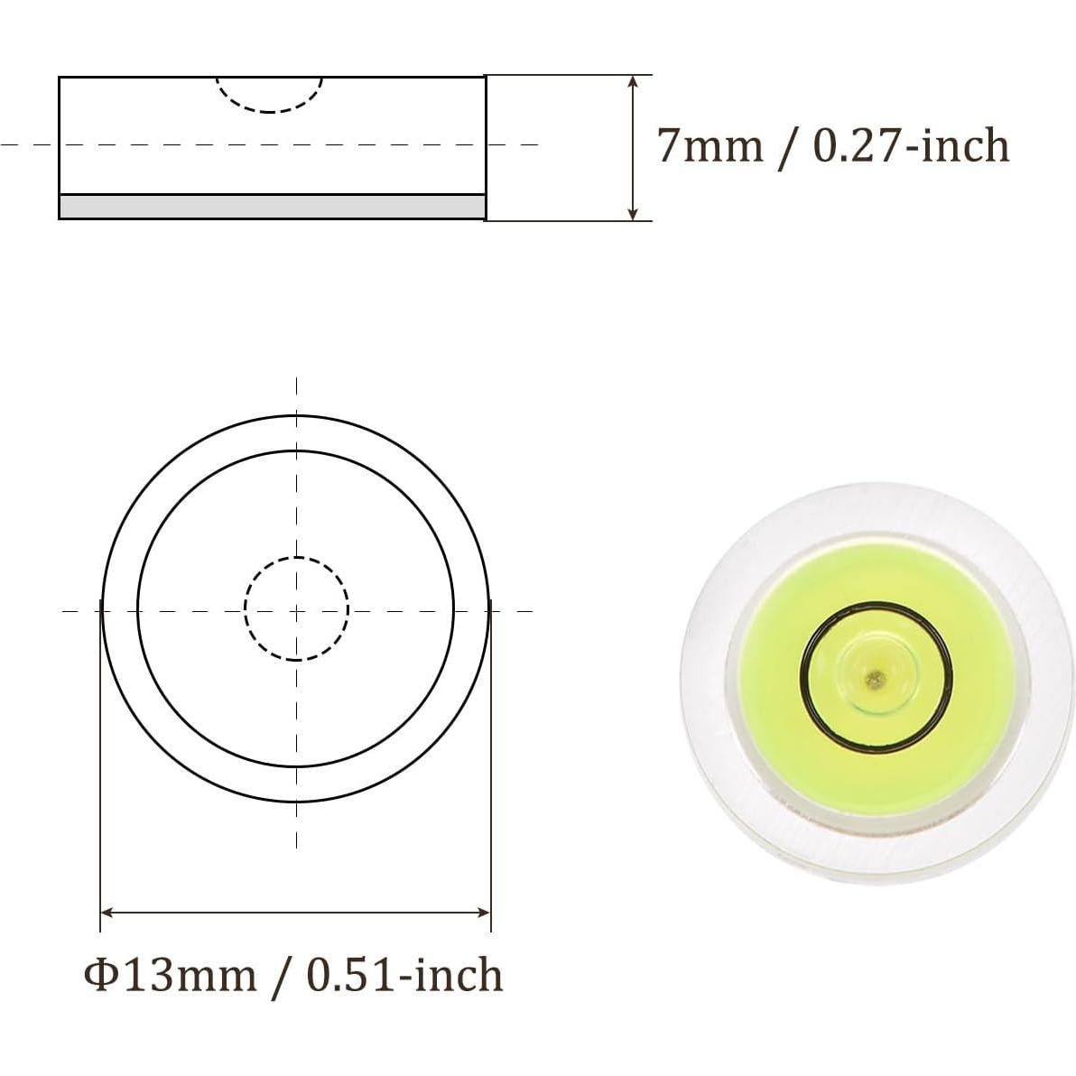 4 Niveles de Burbuja Redondos 8mm Kozelo - Herramientas de Nivelación