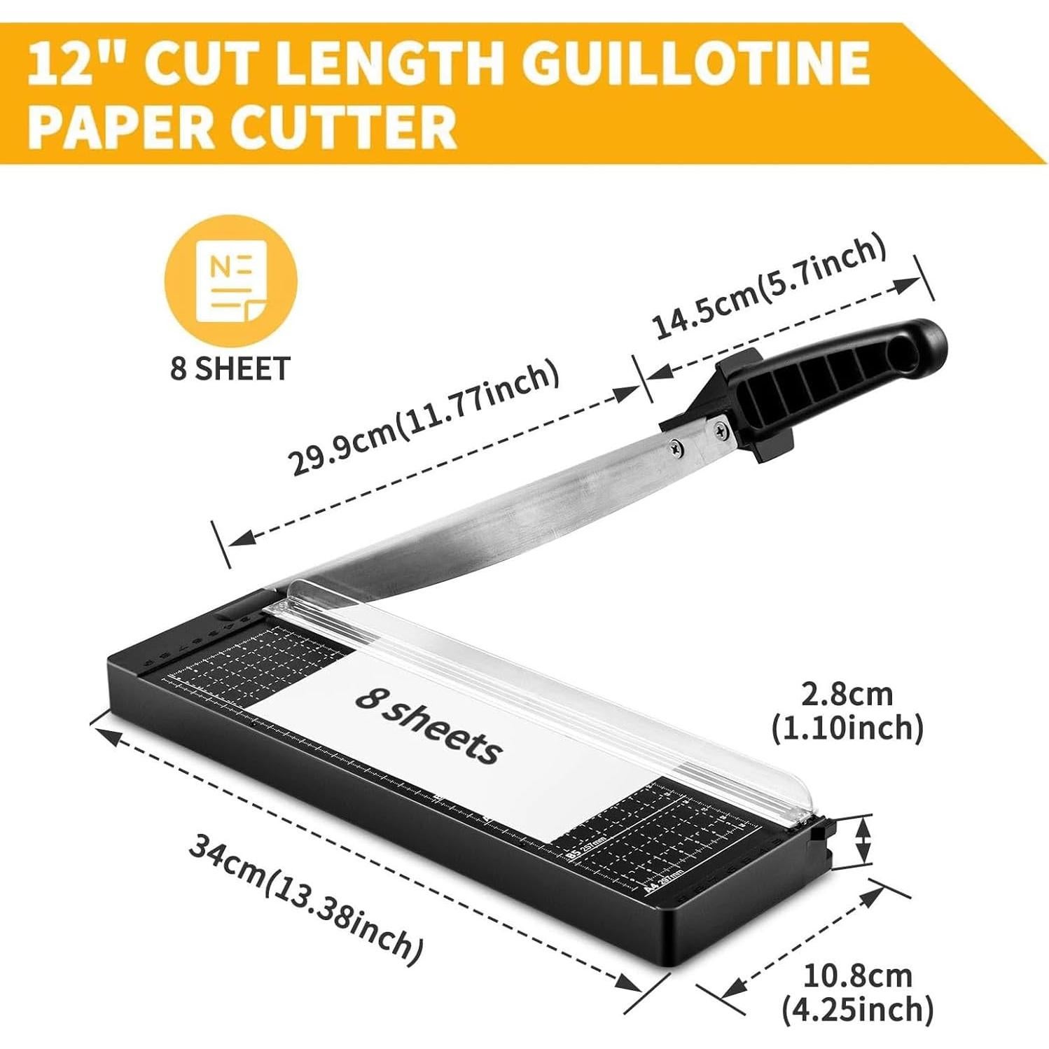 Cortadora de Papel MAKEASY 30.48 cm, Capacidad 8 Hojas