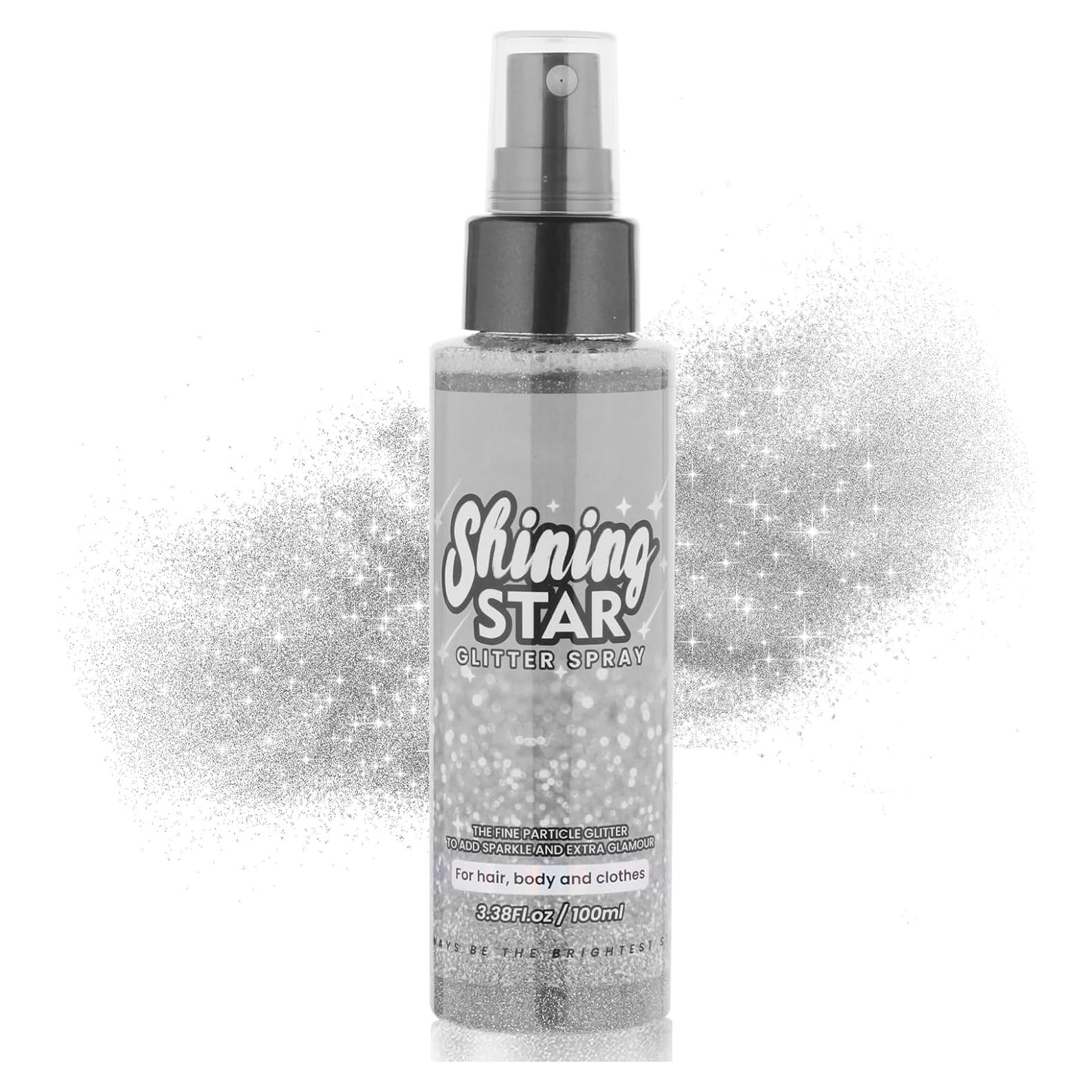 Spray Brillante MEICOLY 100ML para Cuerpo y Cabello Plateado