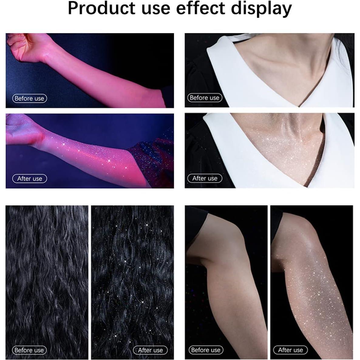 Spray Brillante MEICOLY 100ML para Cuerpo y Cabello Plateado