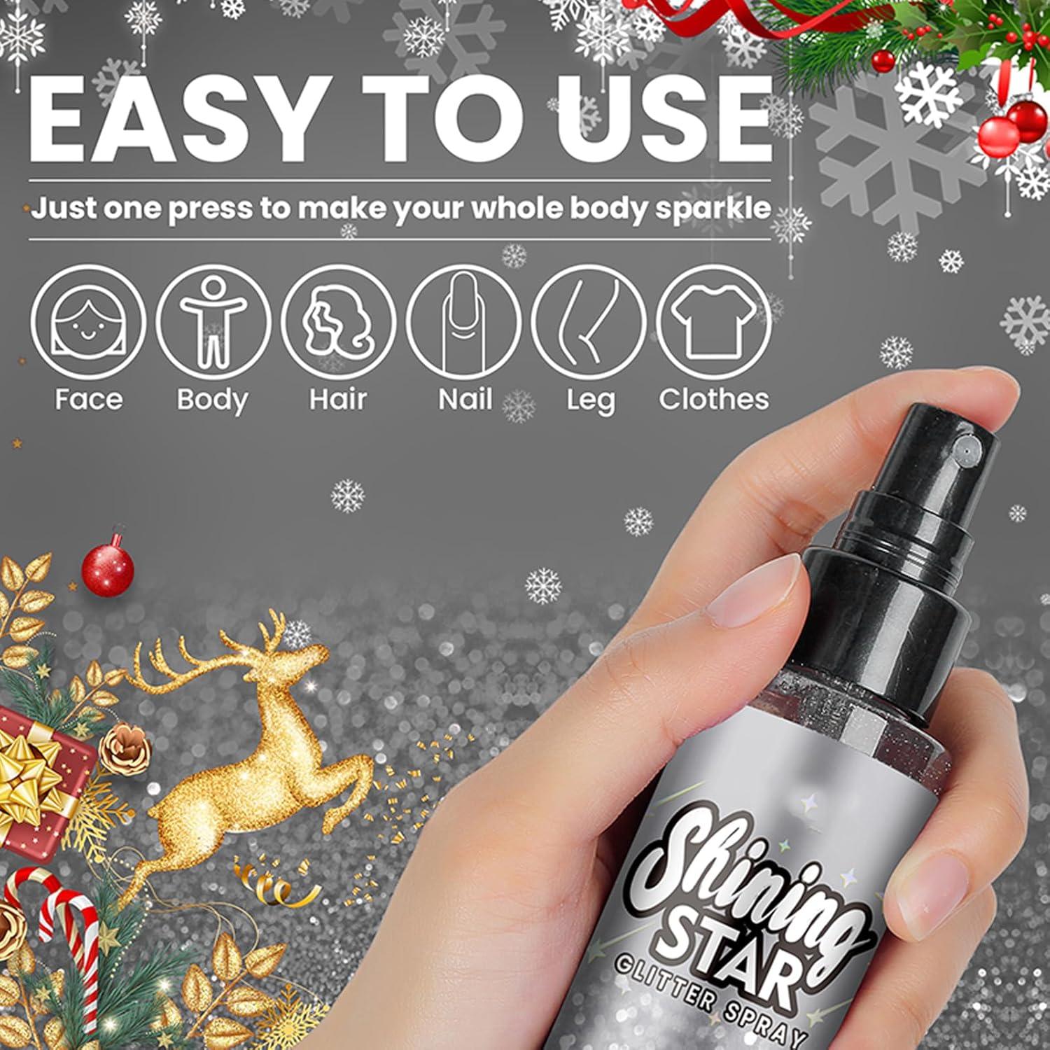 Spray Brillante MEICOLY 100ML para Cuerpo y Cabello Plateado