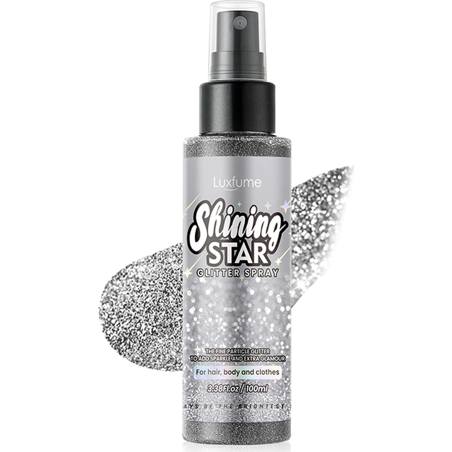 Spray Brillante MEICOLY 100ML para Cuerpo y Cabello Plateado