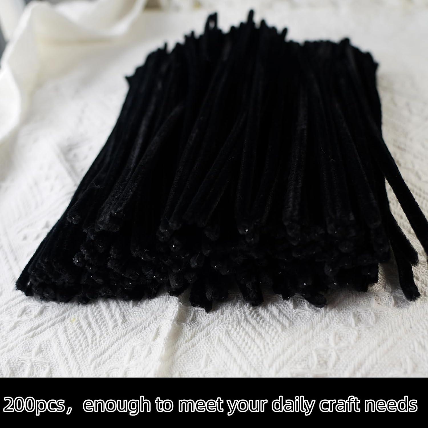 Limpiapipas Negros Qirimoi 200 Pcs 30 cm Manualidades