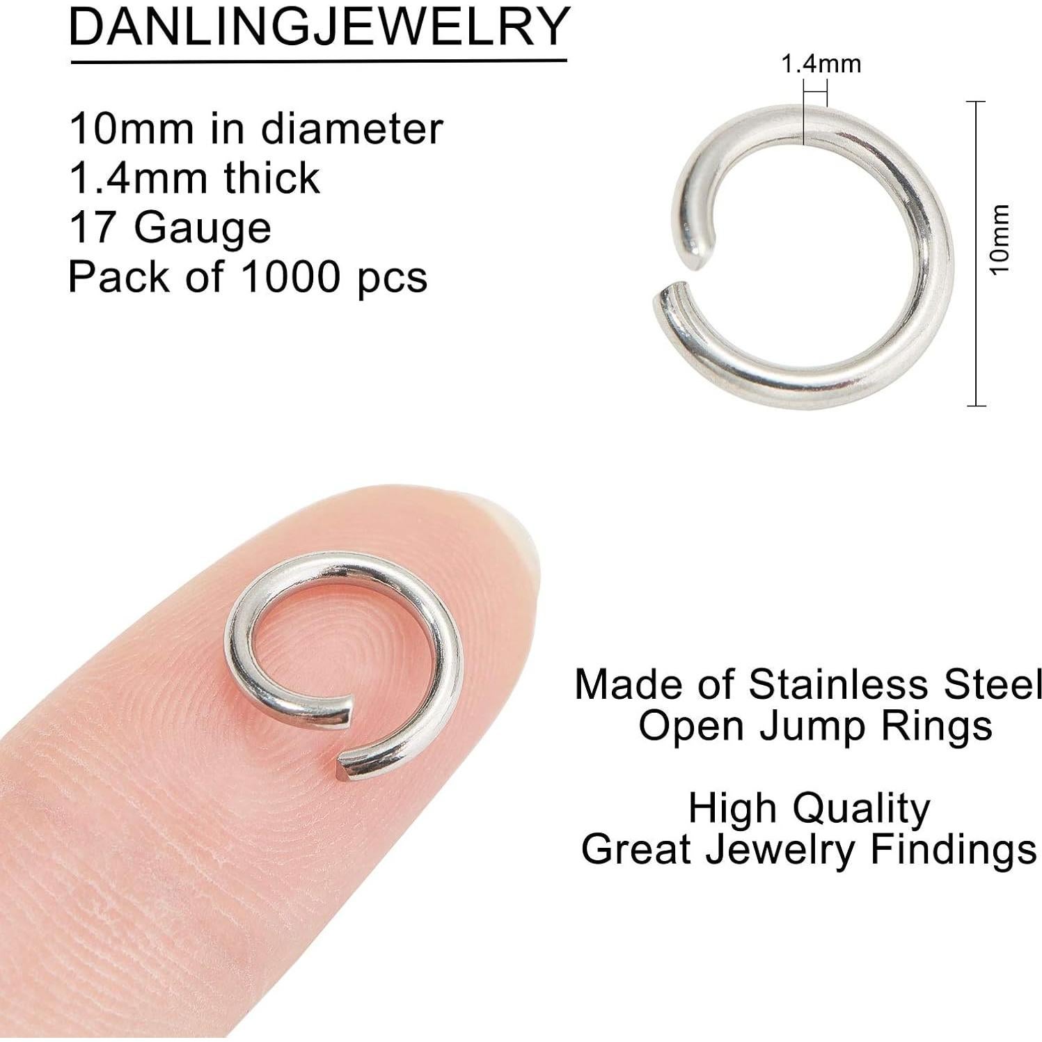Anillas Abiertas DanLingJewelry 1000 pcs 10mm Acero Inoxidable