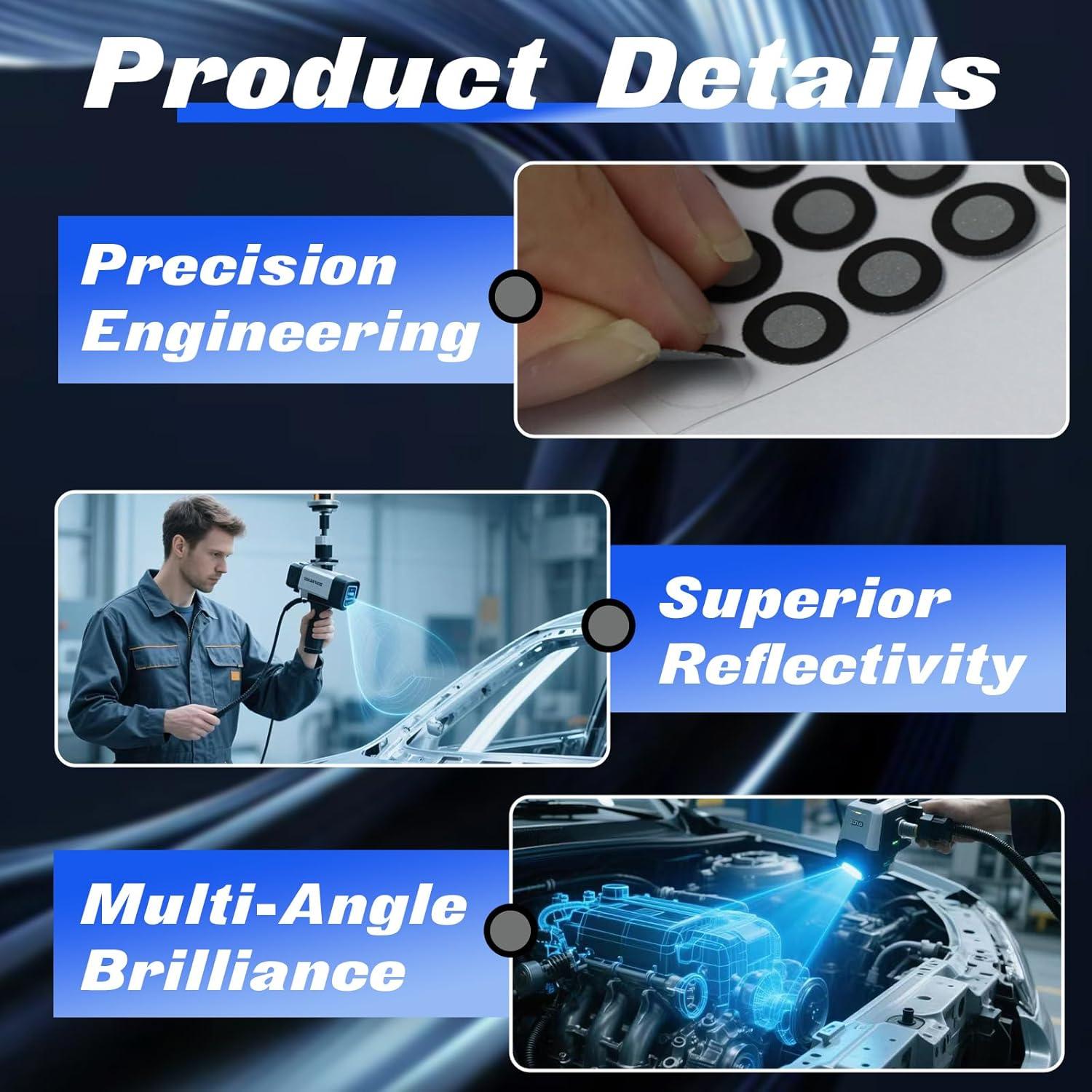 Marcadores de Escaneo 3D Mtuiewo 612 Pcs Alta Reflectividad