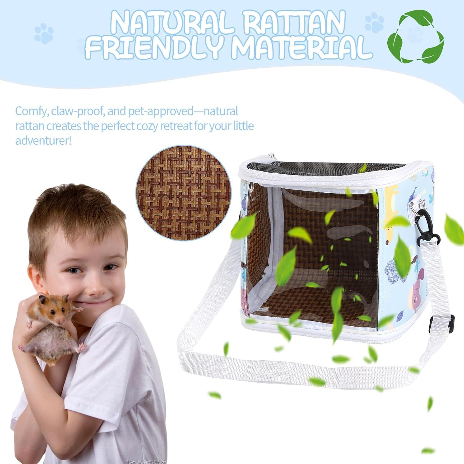 Bolsa Transportadora para Cobayas NOONEAU con Botella Azul