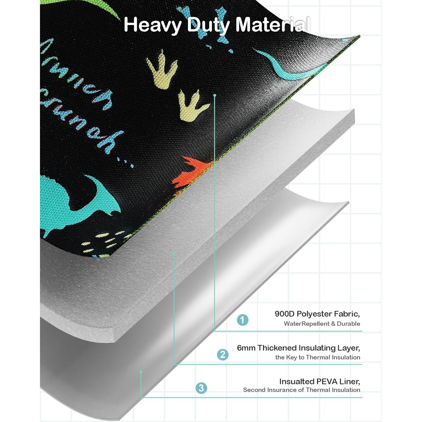 Bolsa de Almuerzo Aislada Bagseri para Niños - Dinosaurio